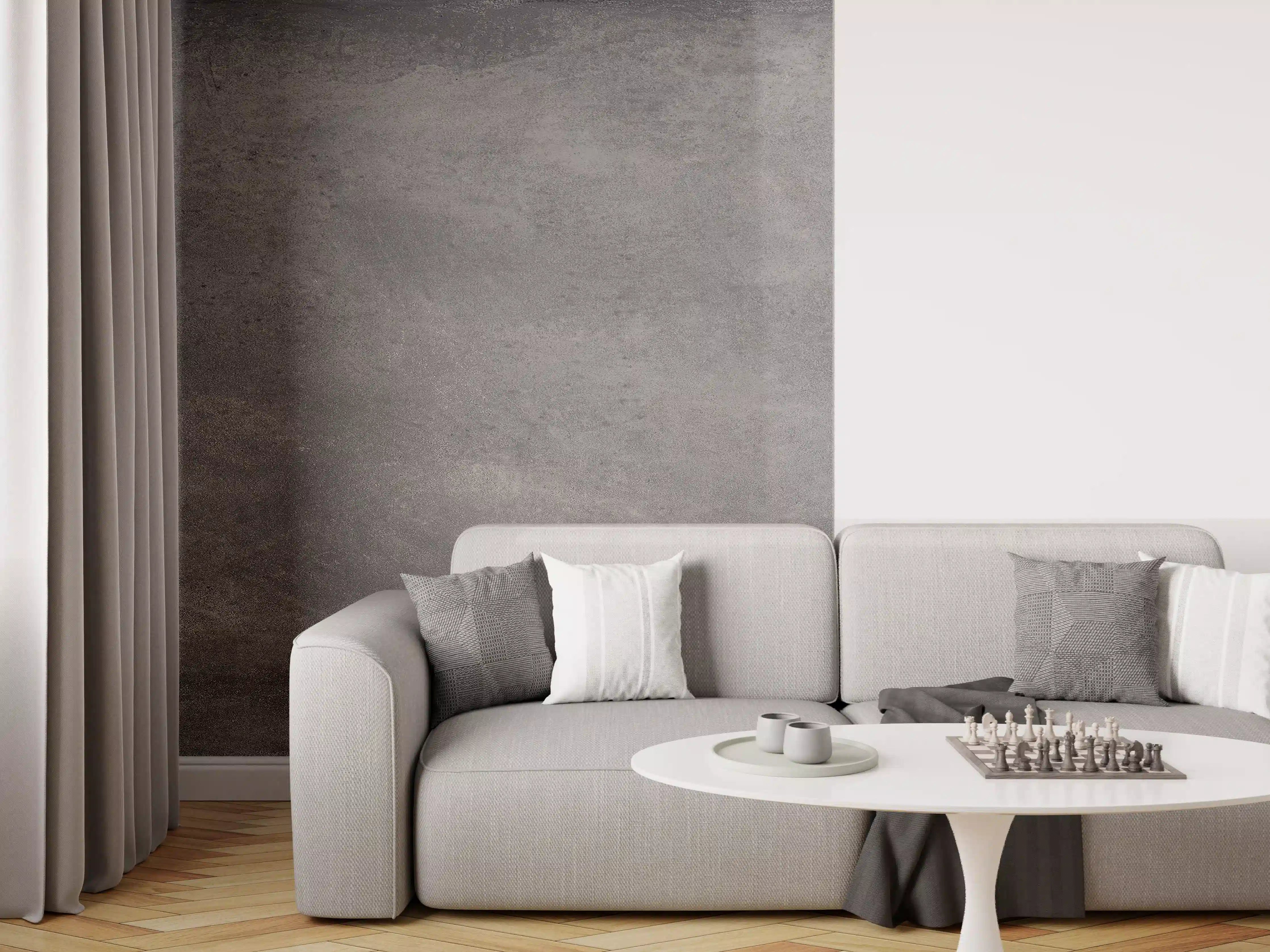 Wandverkleidung Wohnzimmer - Feine dunkle Betonwand