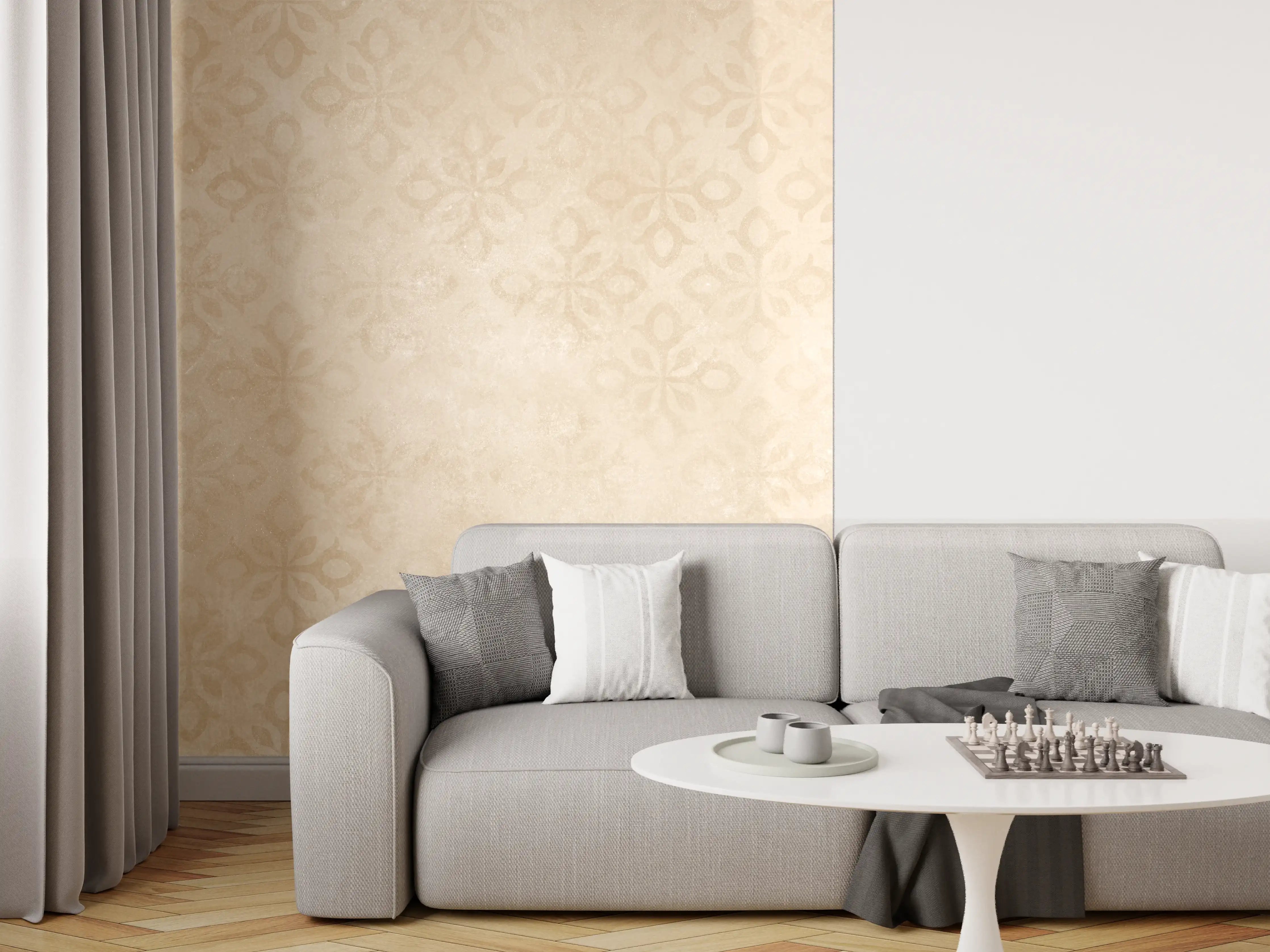 Wandverkleidung Wohnzimmer - Feines Ornament Muster