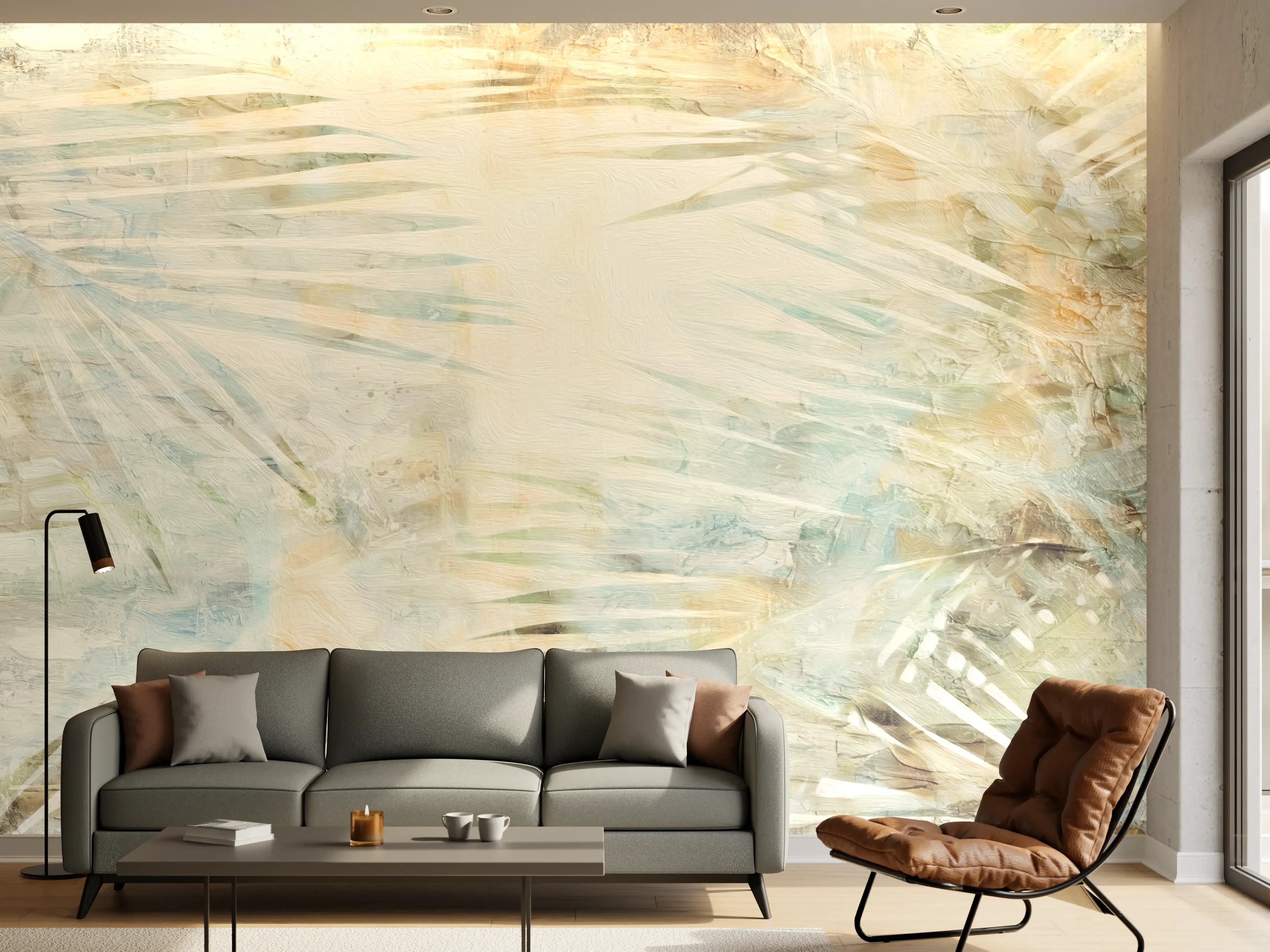 Wandverkleidung Wohnzimmer - Florale Wand - Moderne Kunst