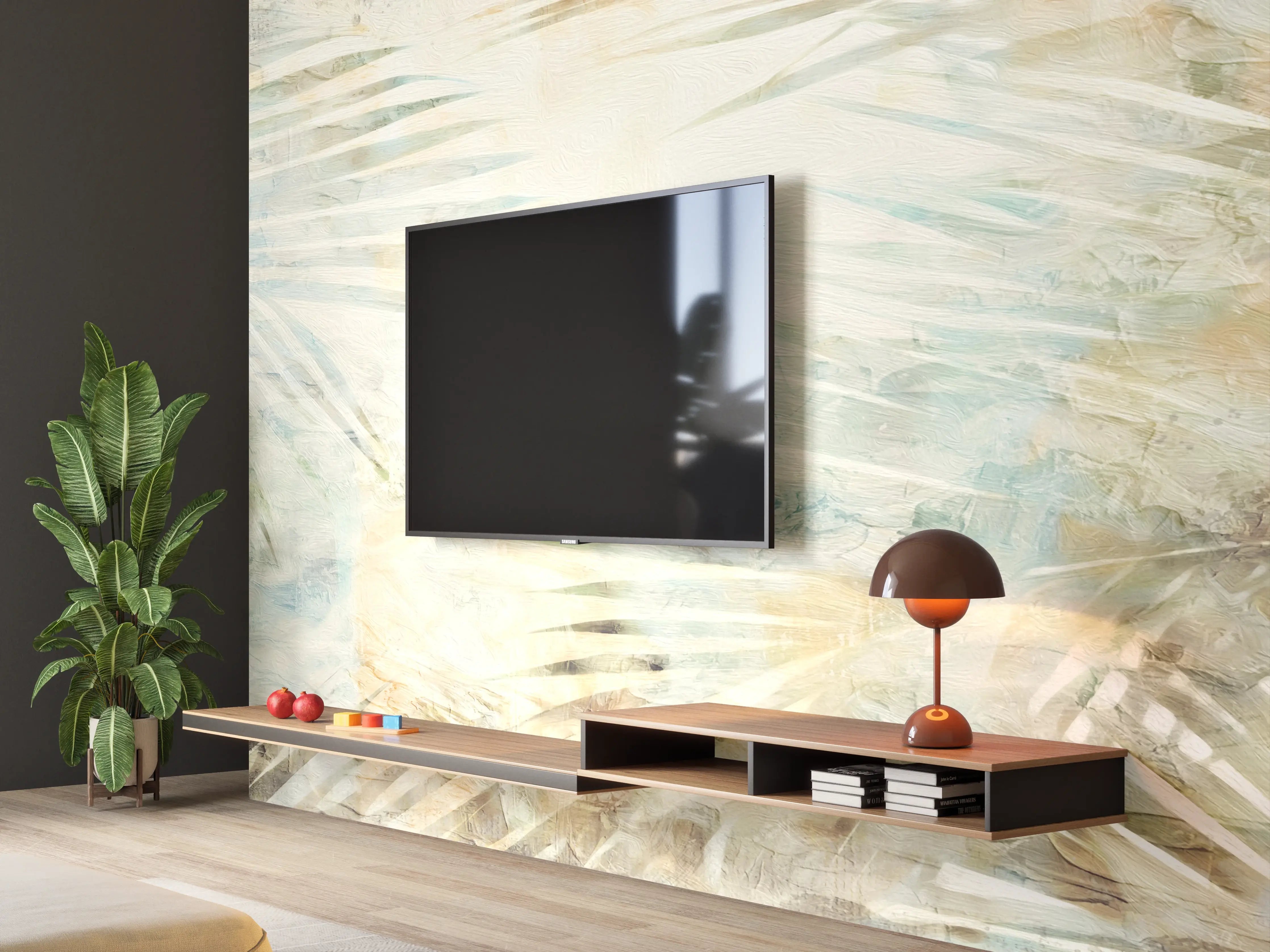 Wandverkleidung Wohnzimmer - Florale Wand - Moderne Kunst