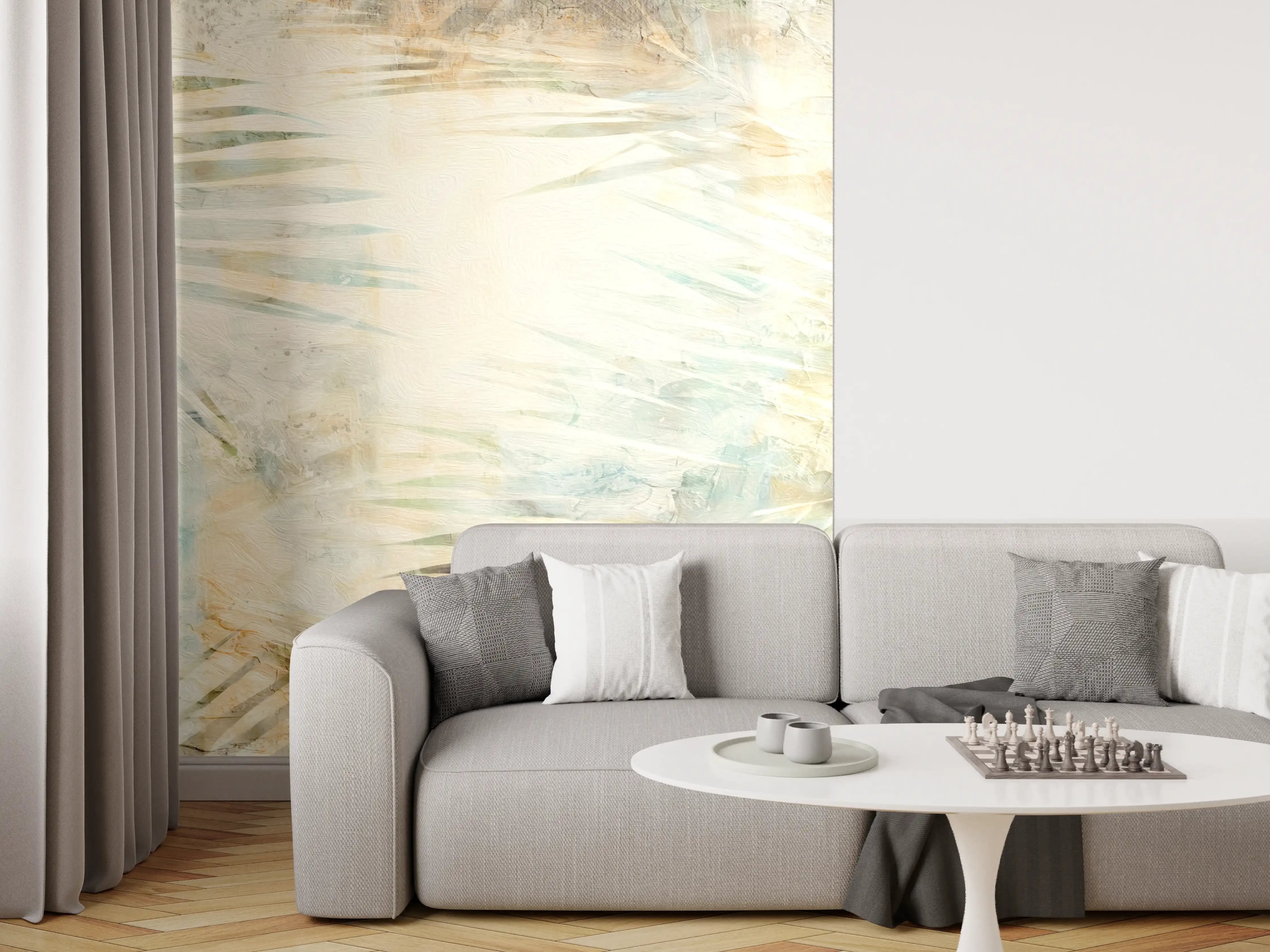 Wandverkleidung Wohnzimmer - Florale Wand - Moderne Kunst