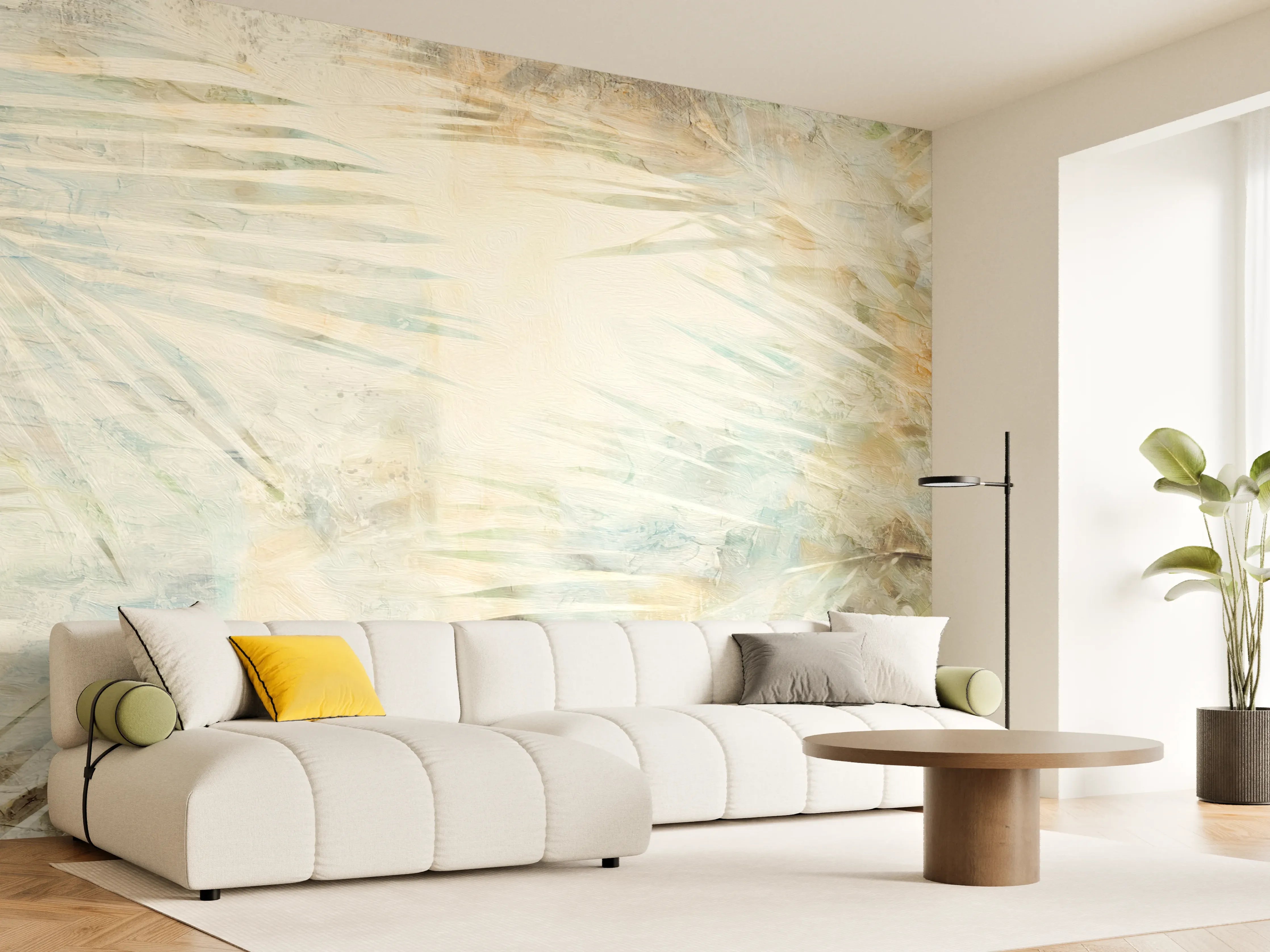 Wandverkleidung Wohnzimmer - Florale Wand - Moderne Kunst