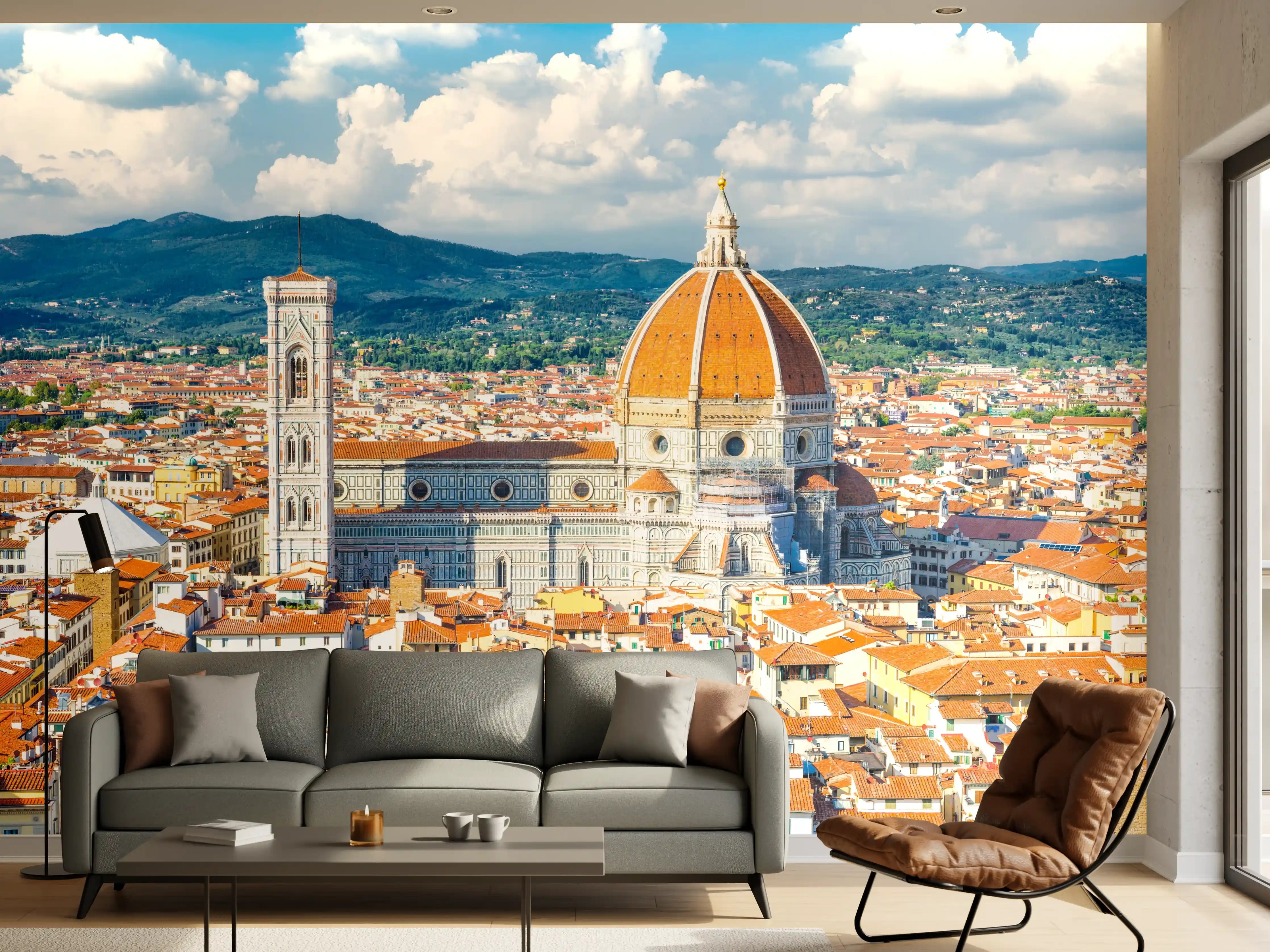 Wandverkleidung Wohnzimmer - Florenz Skyline mit Dom