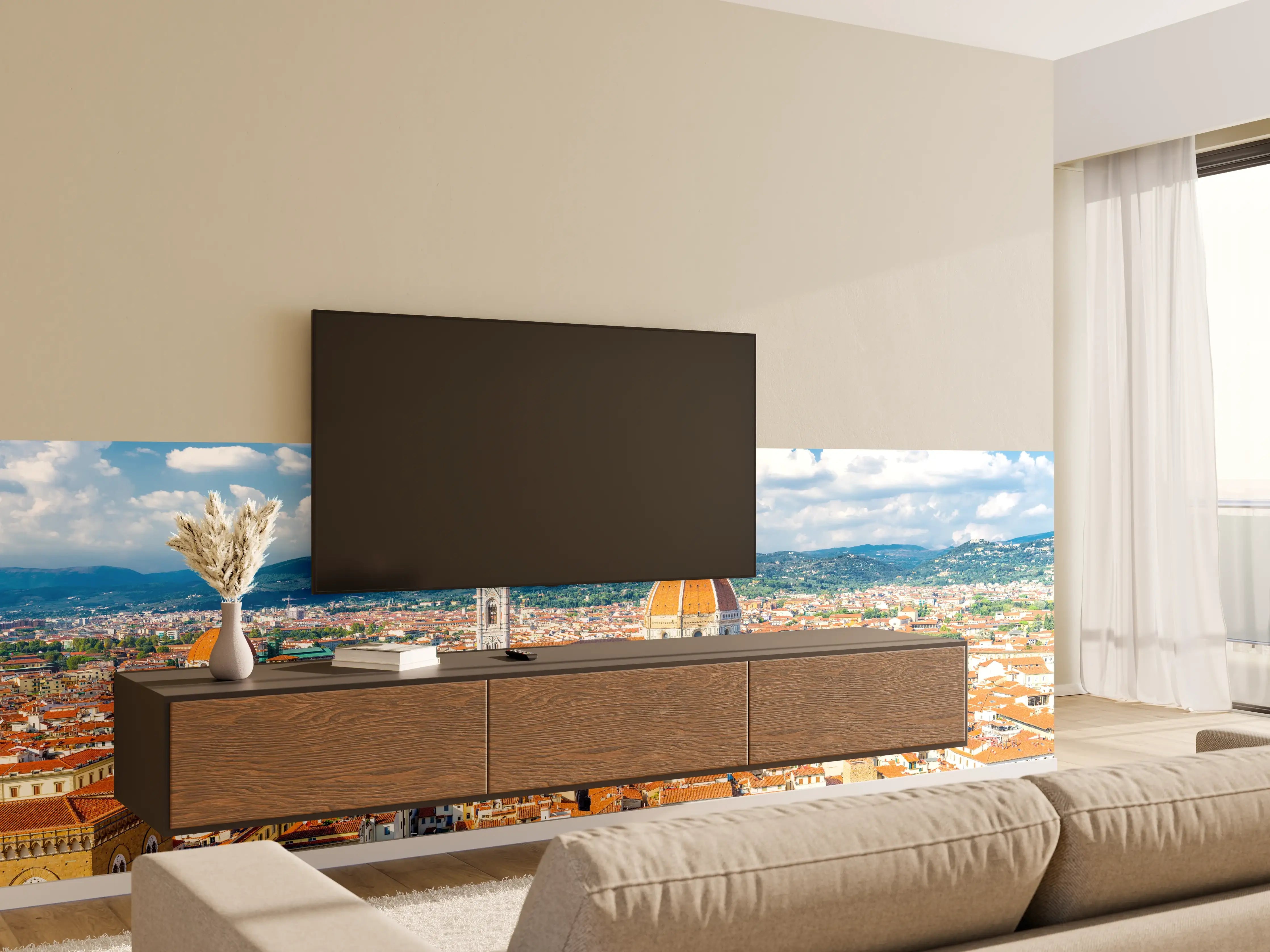 Wandverkleidung Wohnzimmer - Florenz Skyline mit Dom