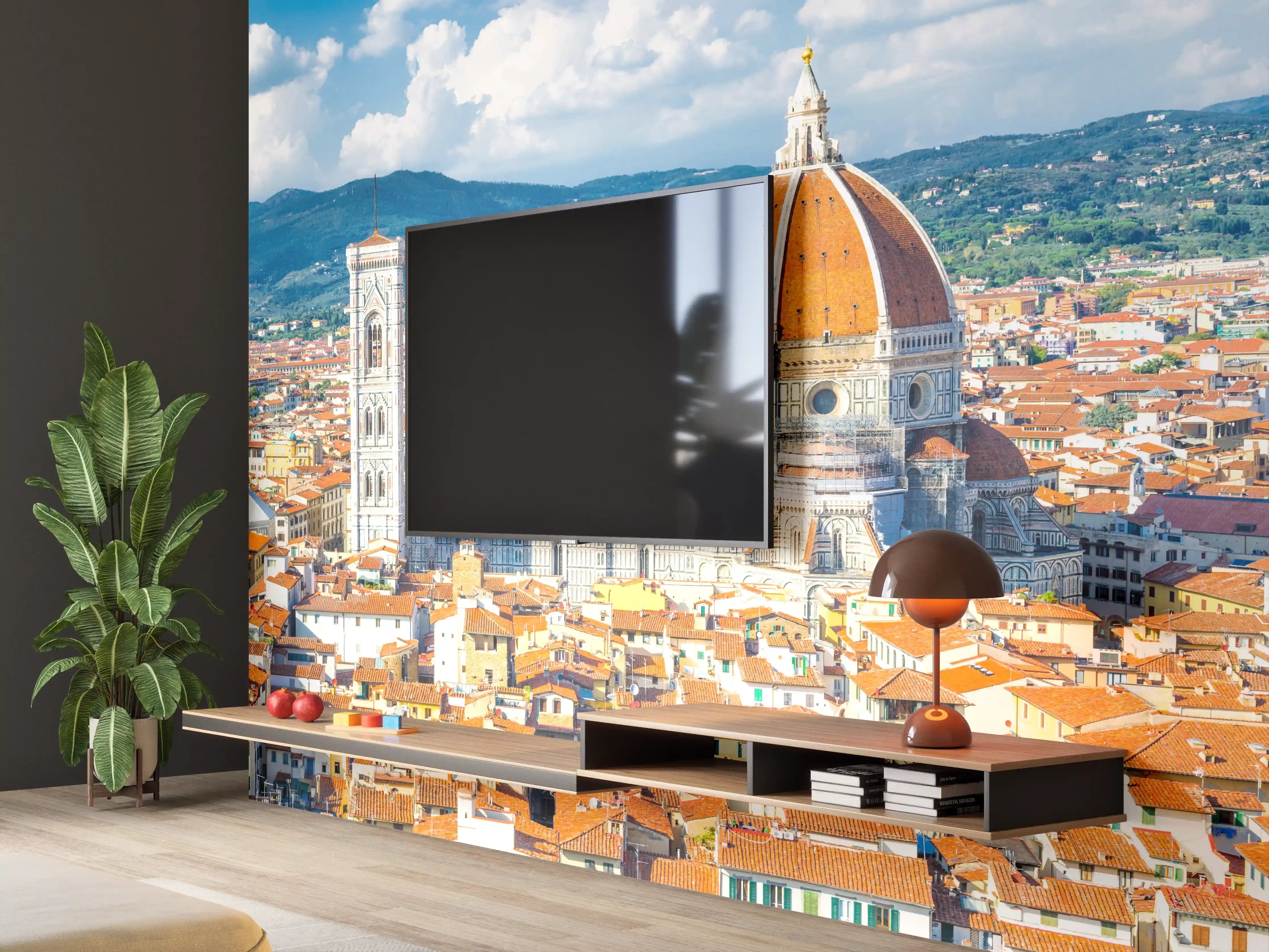 Wandverkleidung Wohnzimmer - Florenz Skyline mit Dom