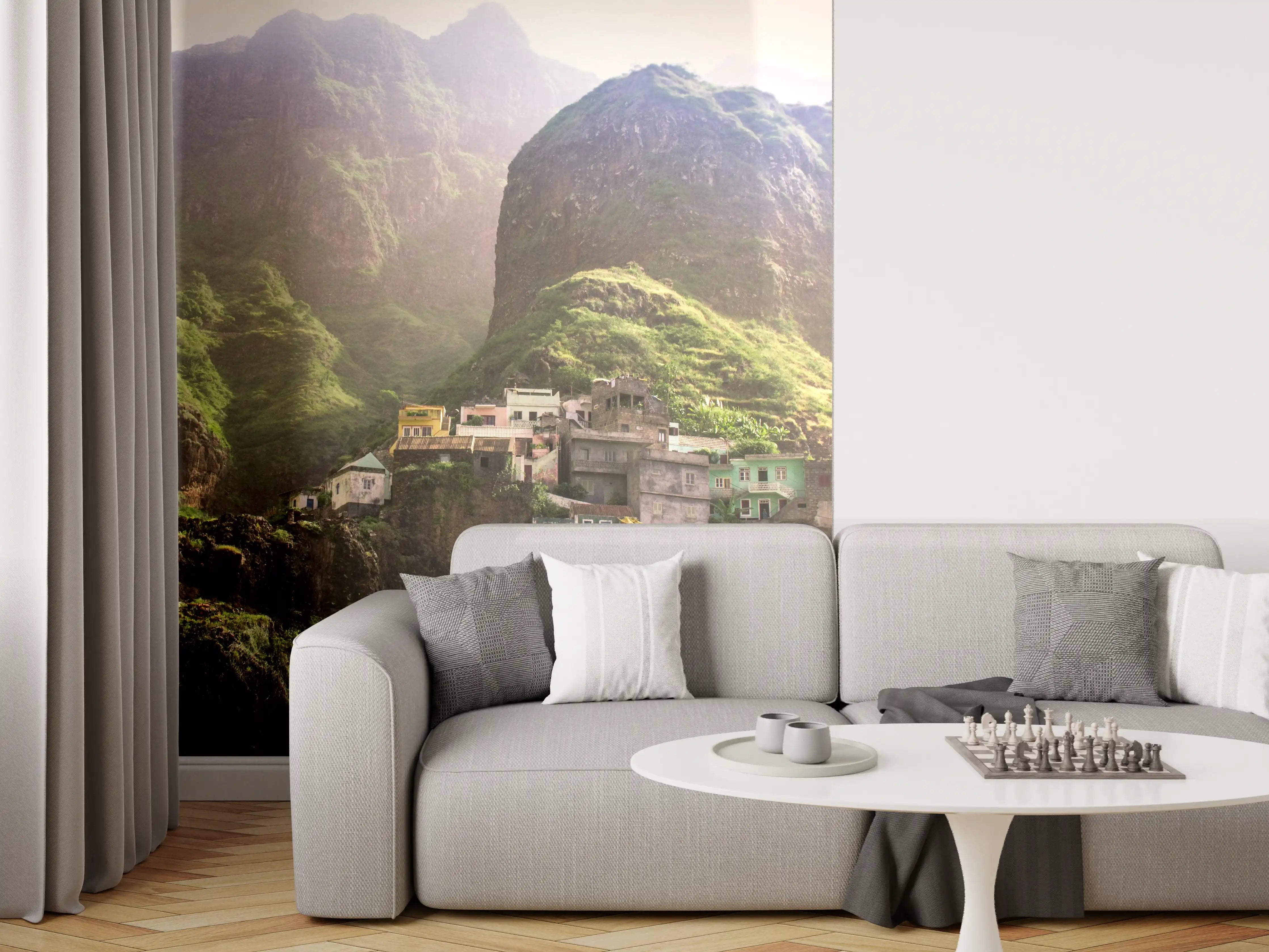 Wandverkleidung Wohnzimmer - Fontainhas Landschaft