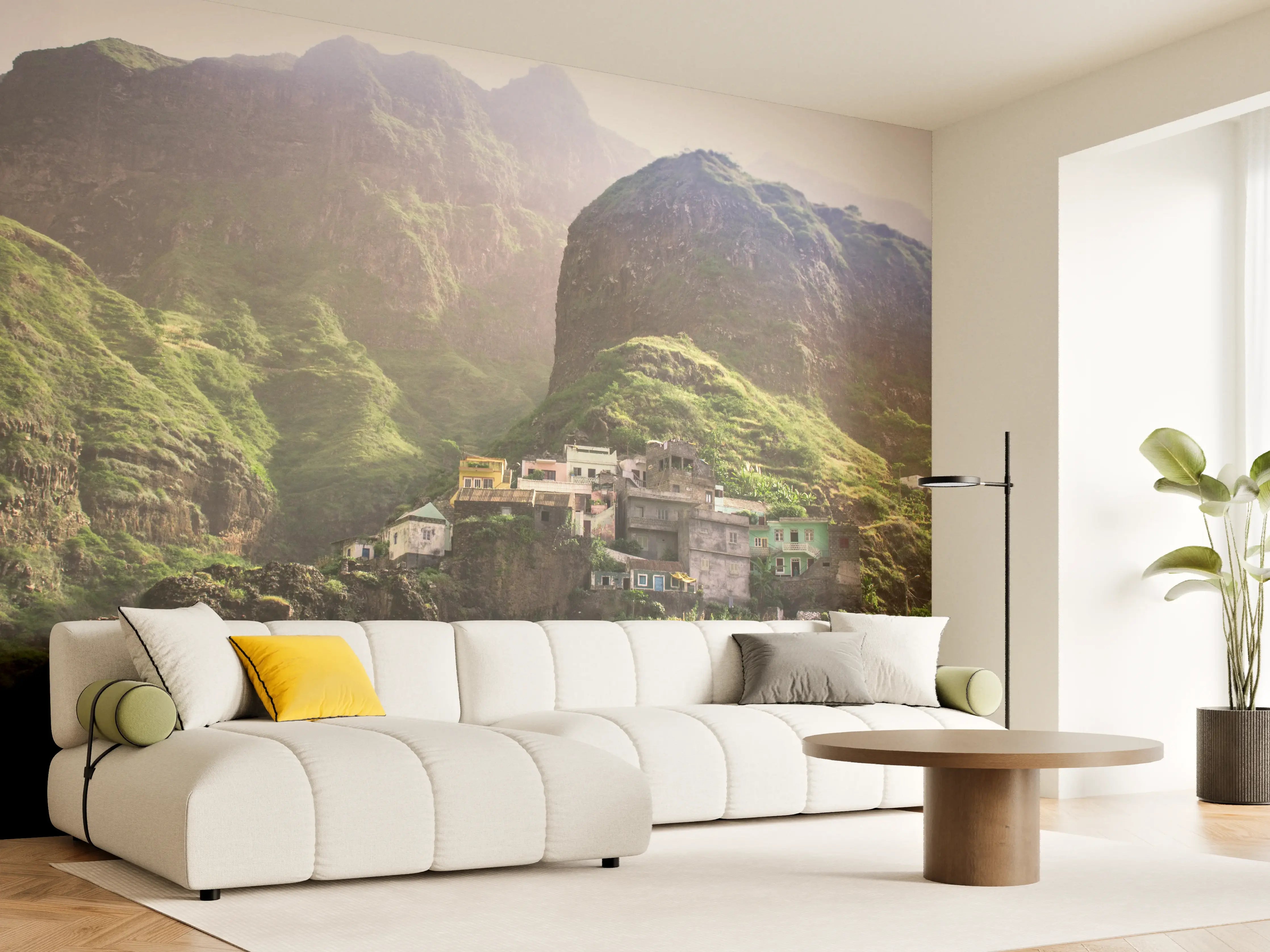 Wandverkleidung Wohnzimmer - Fontainhas Landschaft