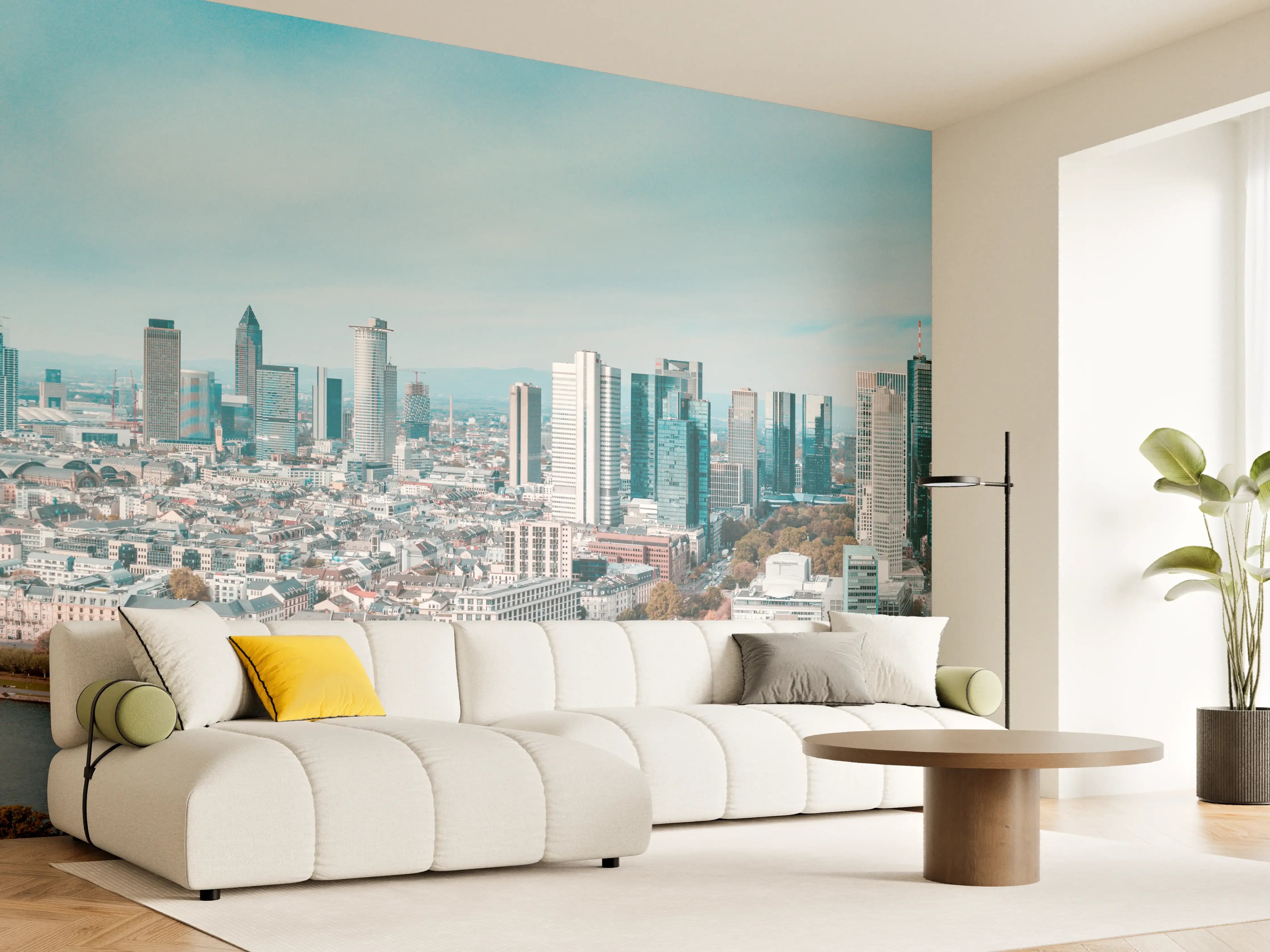 Wandverkleidung Wohnzimmer - Frankfurt Luftaufnahme Panorama
