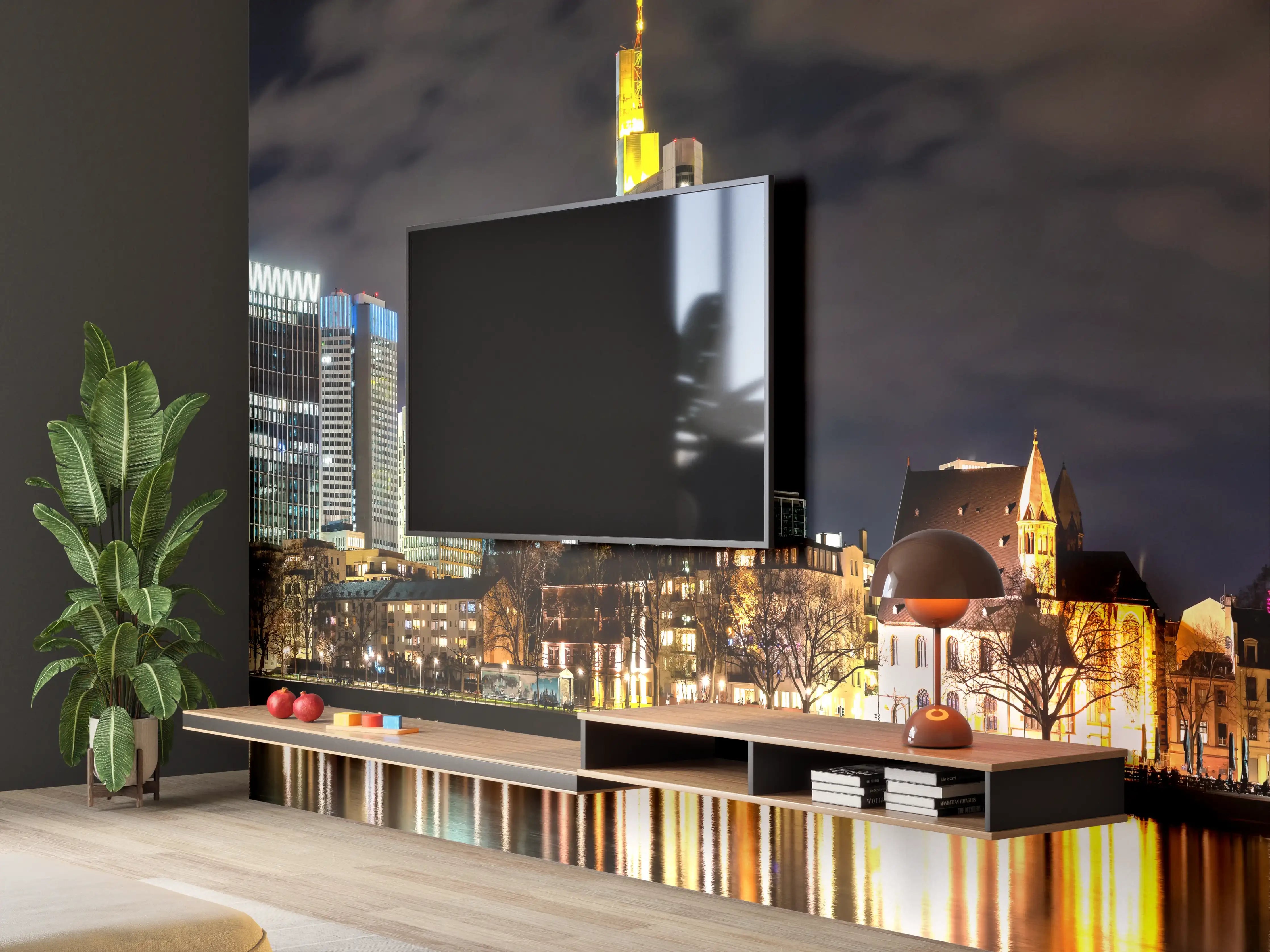 Wandverkleidung Wohnzimmer - Frankfurt Nachtportrait