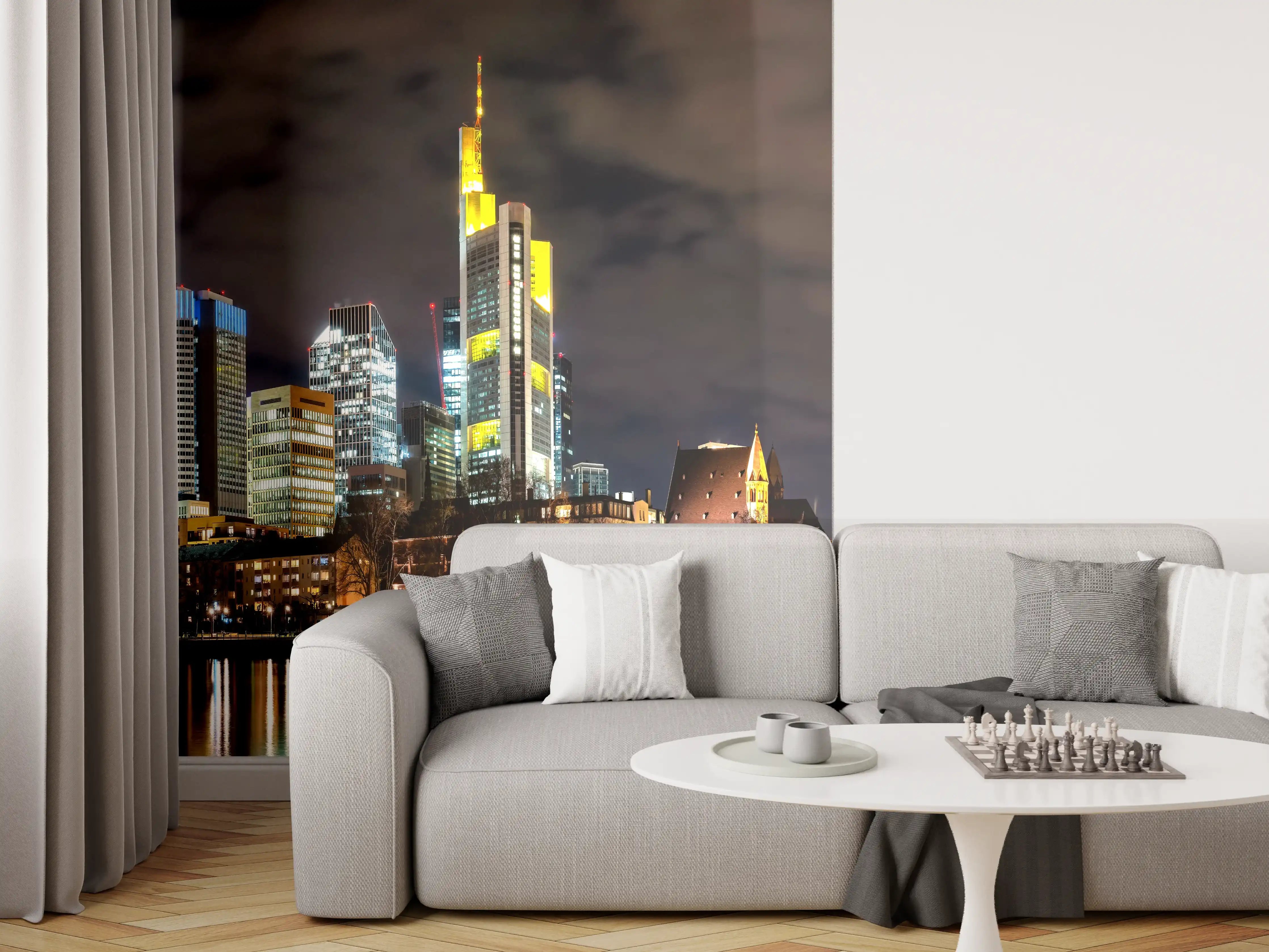 Wandverkleidung Wohnzimmer - Frankfurt Nachtportrait