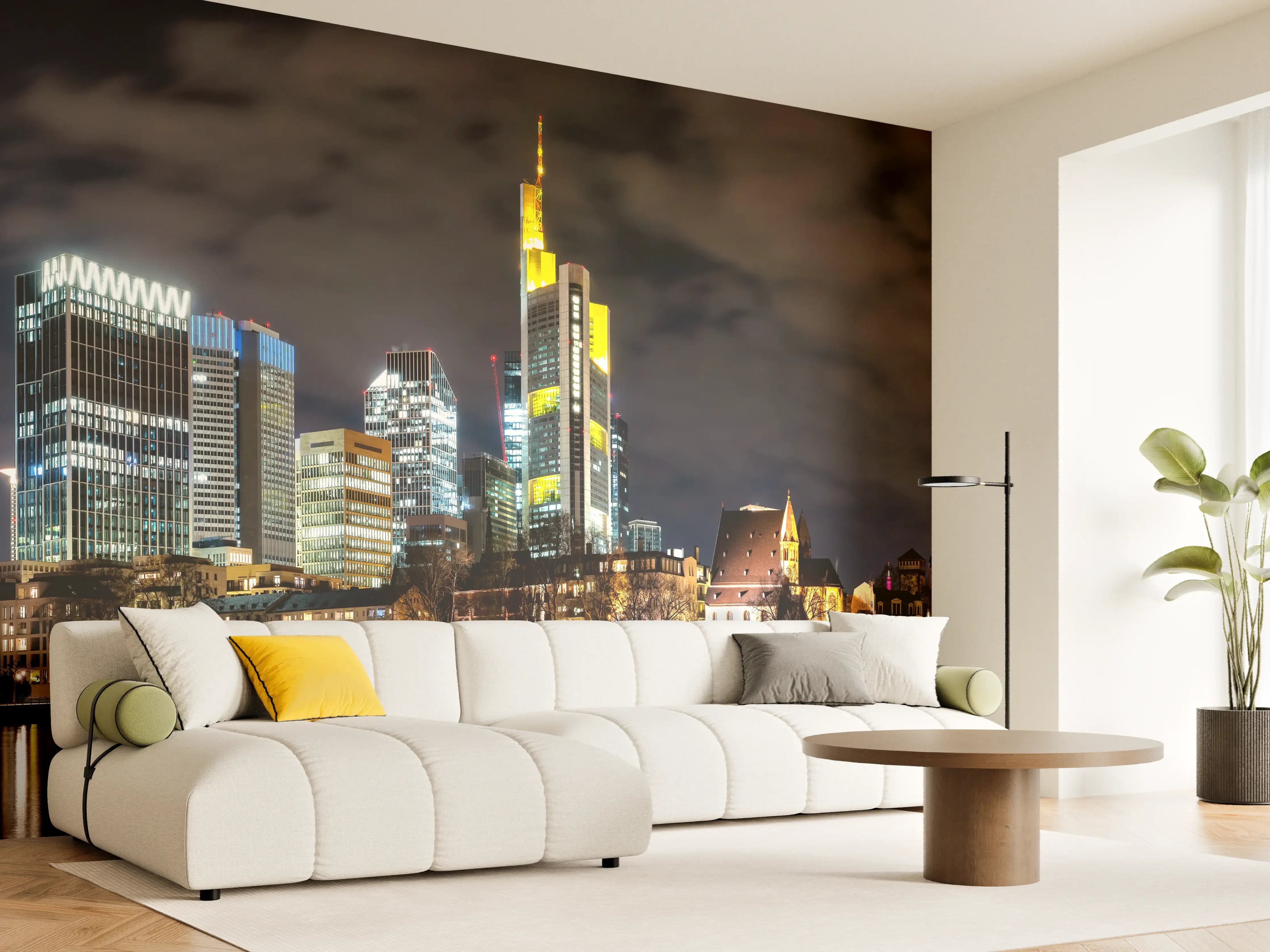 Wandverkleidung Wohnzimmer - Frankfurt Nachtportrait
