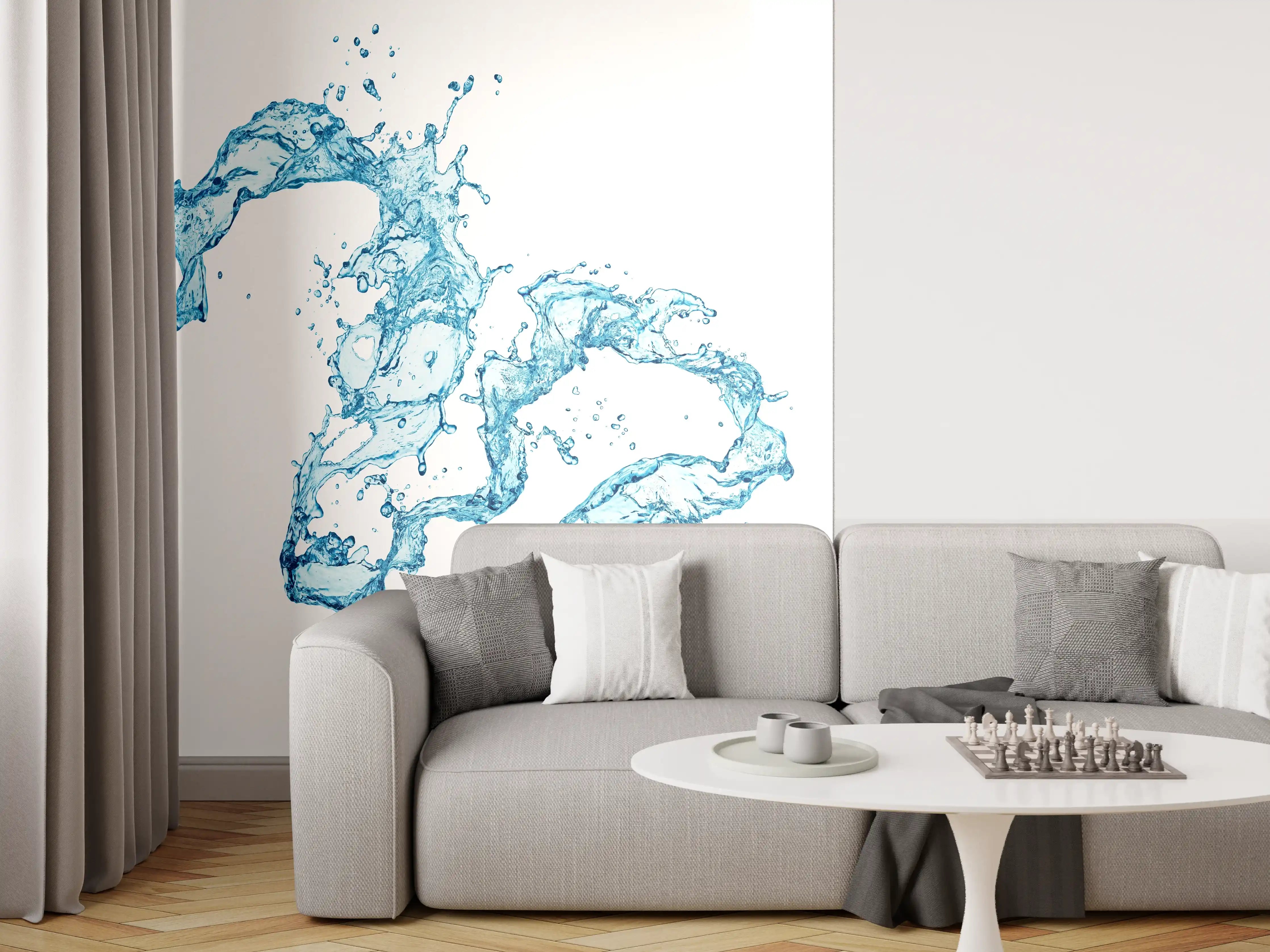 Wandverkleidung Wohnzimmer - Frisches Wasser in Bewegung
