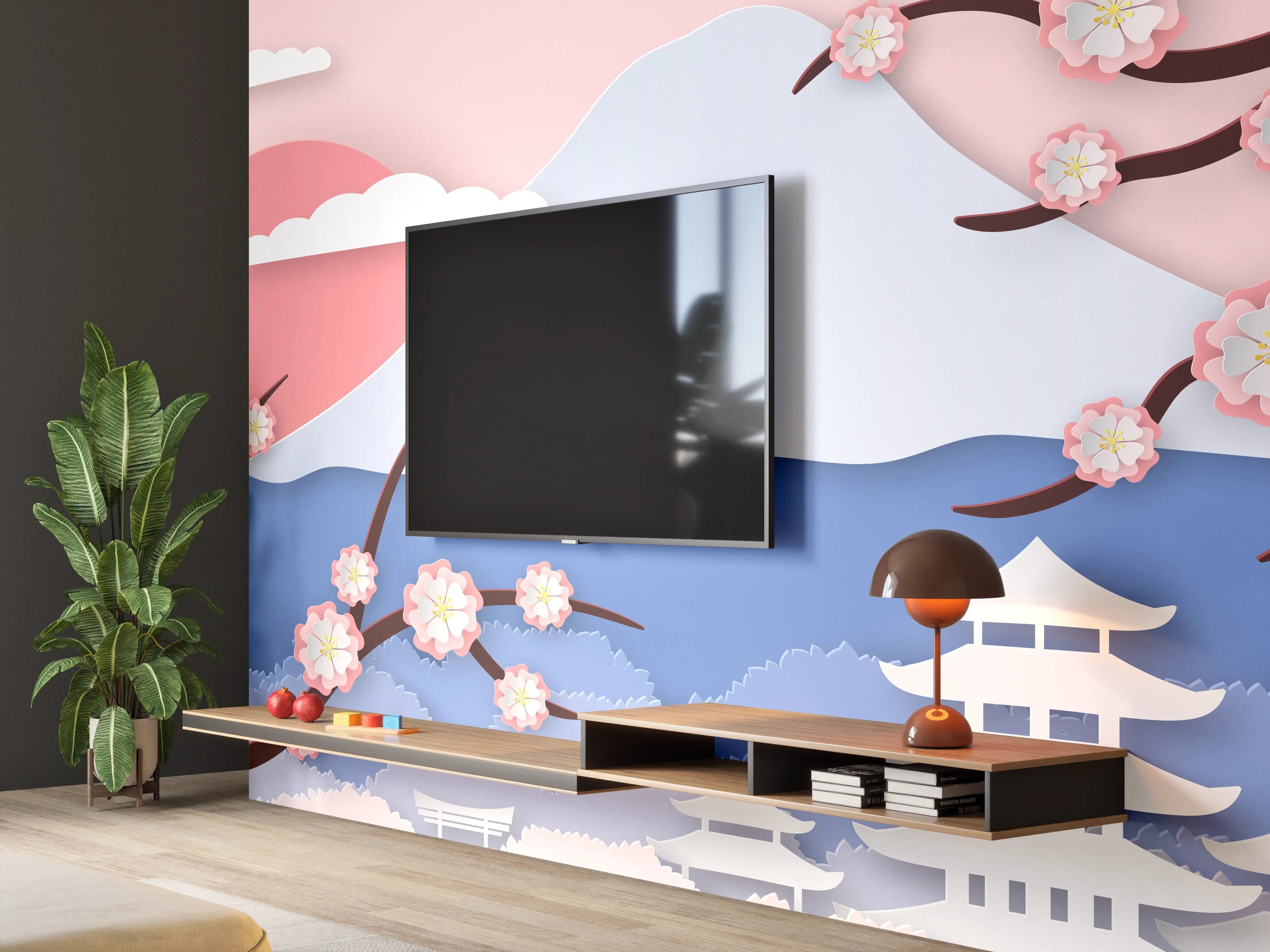 Wandverkleidung Wohnzimmer - Fujiyama modern Style