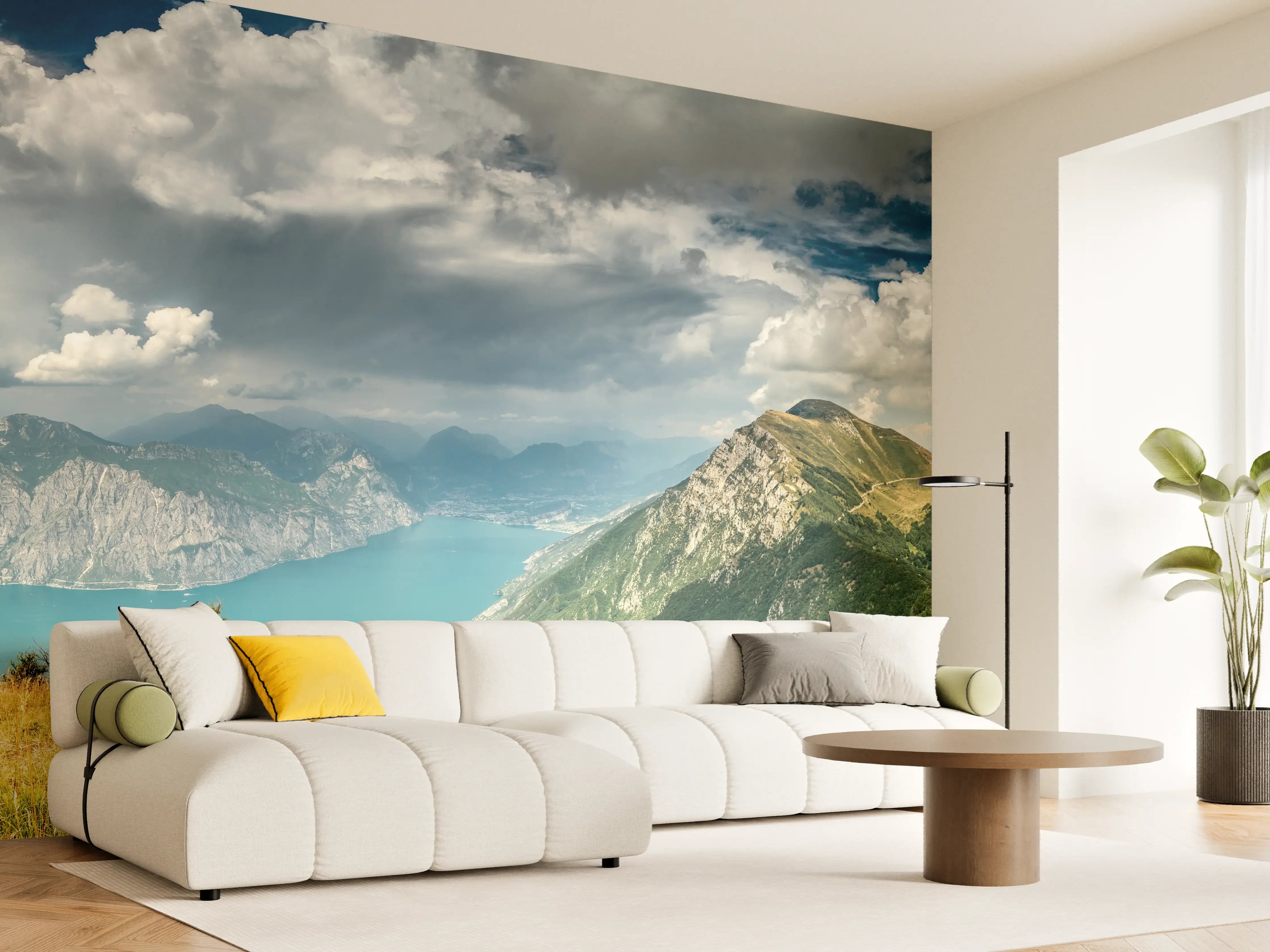 Wandverkleidung Wohnzimmer - Gardasee – Harmonie in Blau-Grün