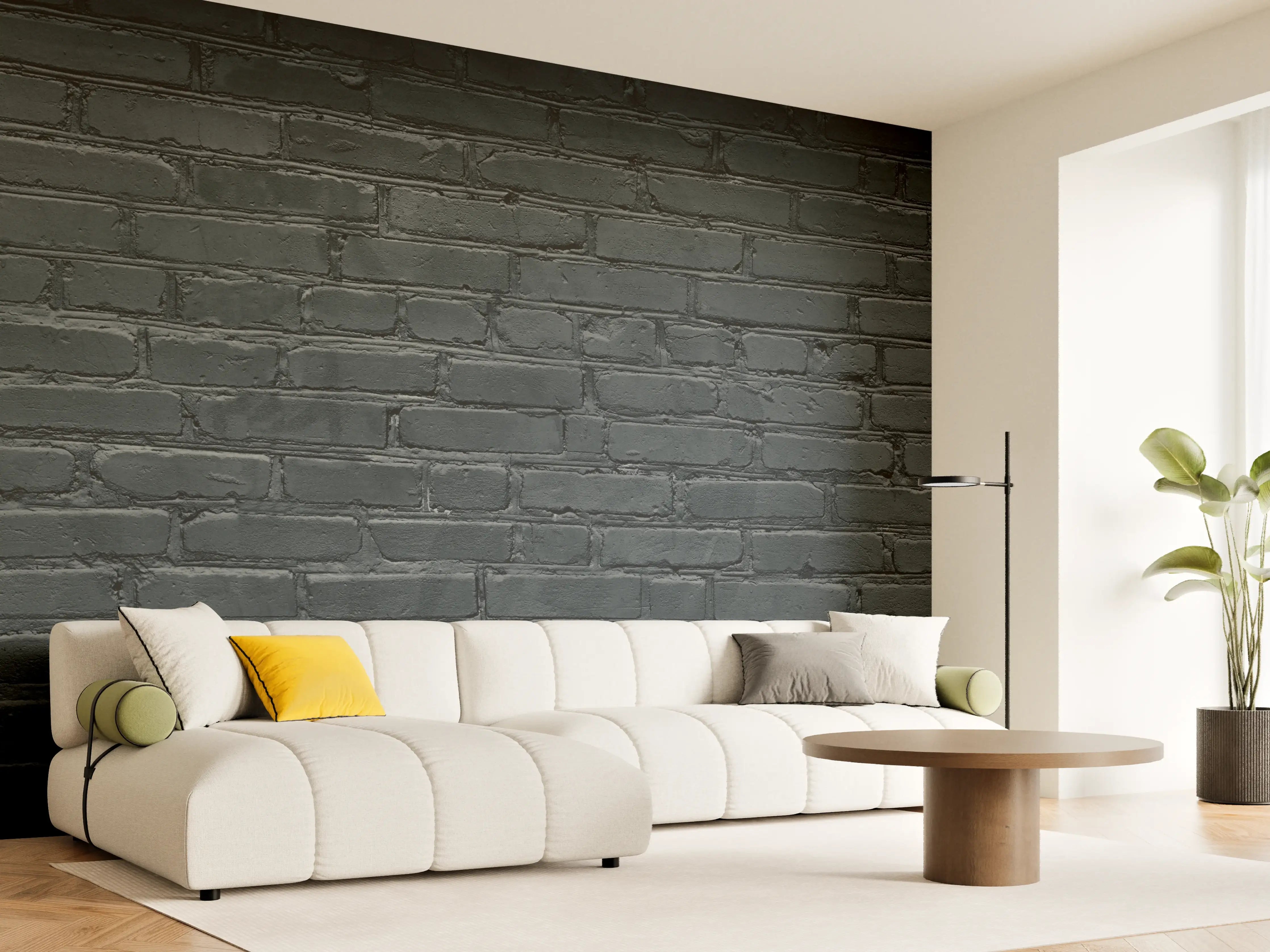 Wandverkleidung Wohnzimmer - Gealtertes dunkles Mauerwerk