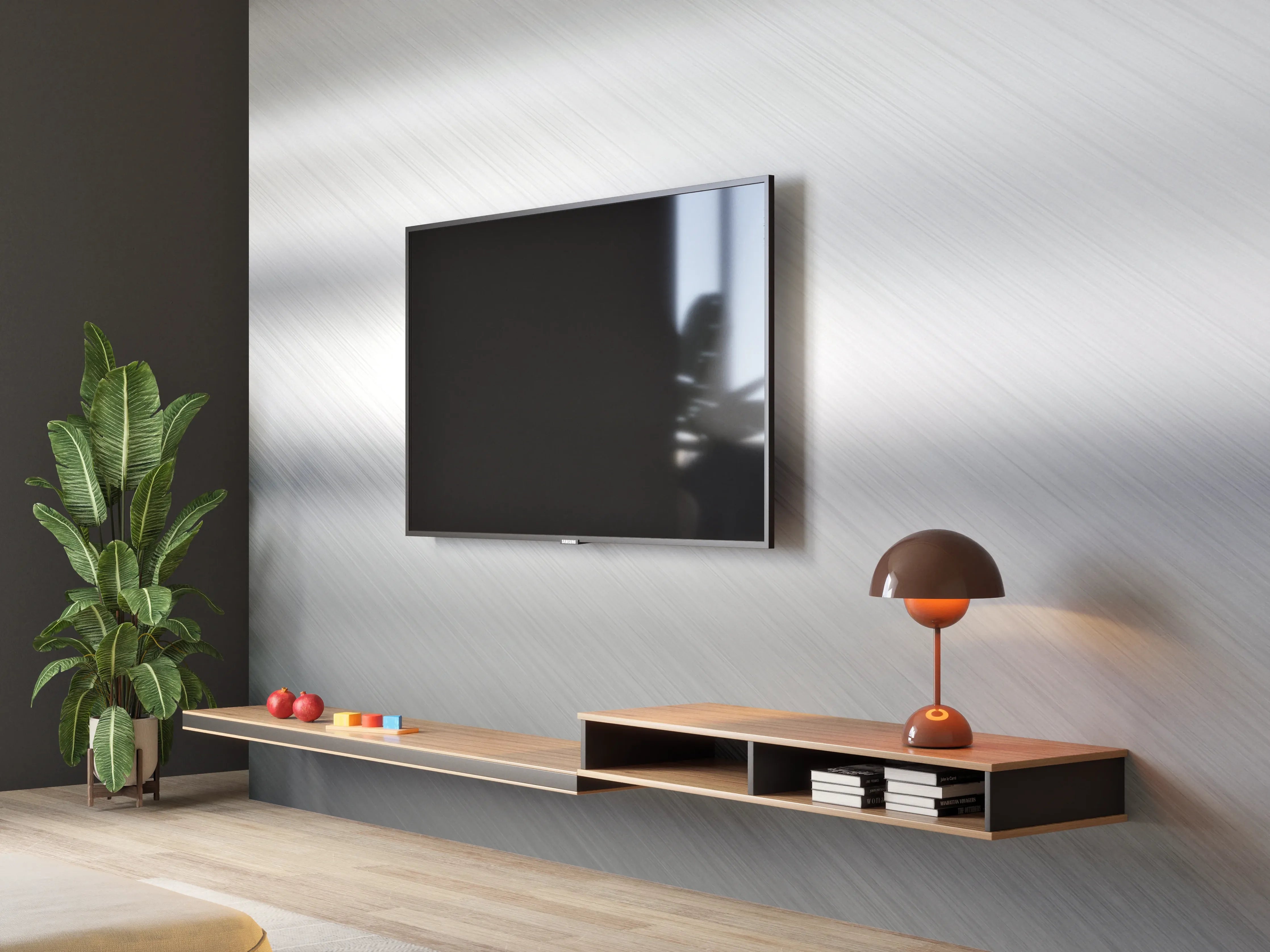 Wandverkleidung Wohnzimmer - Gebürsteter Metall Hintergrund