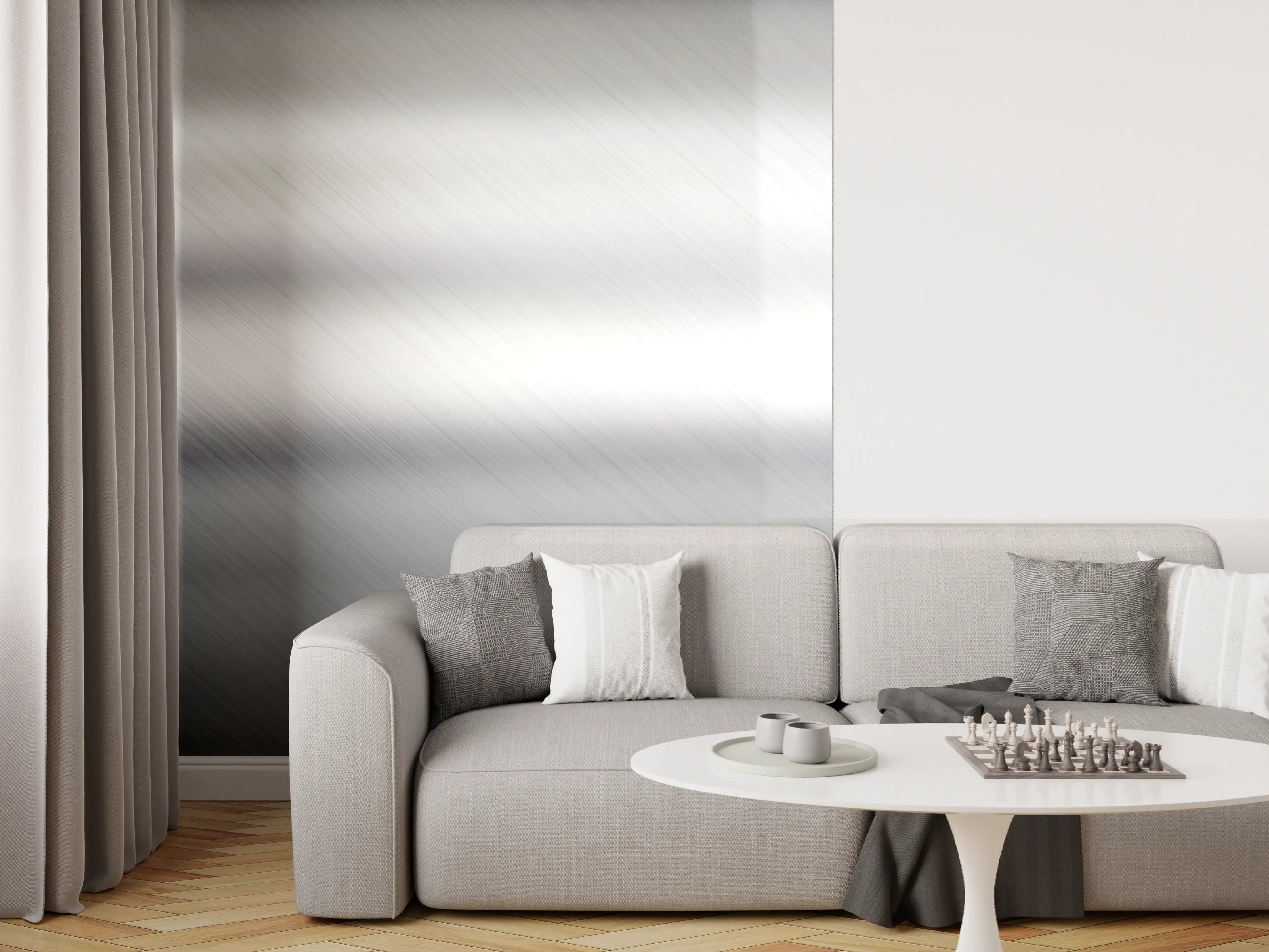 Wandverkleidung Wohnzimmer - Gebürsteter Metall Hintergrund