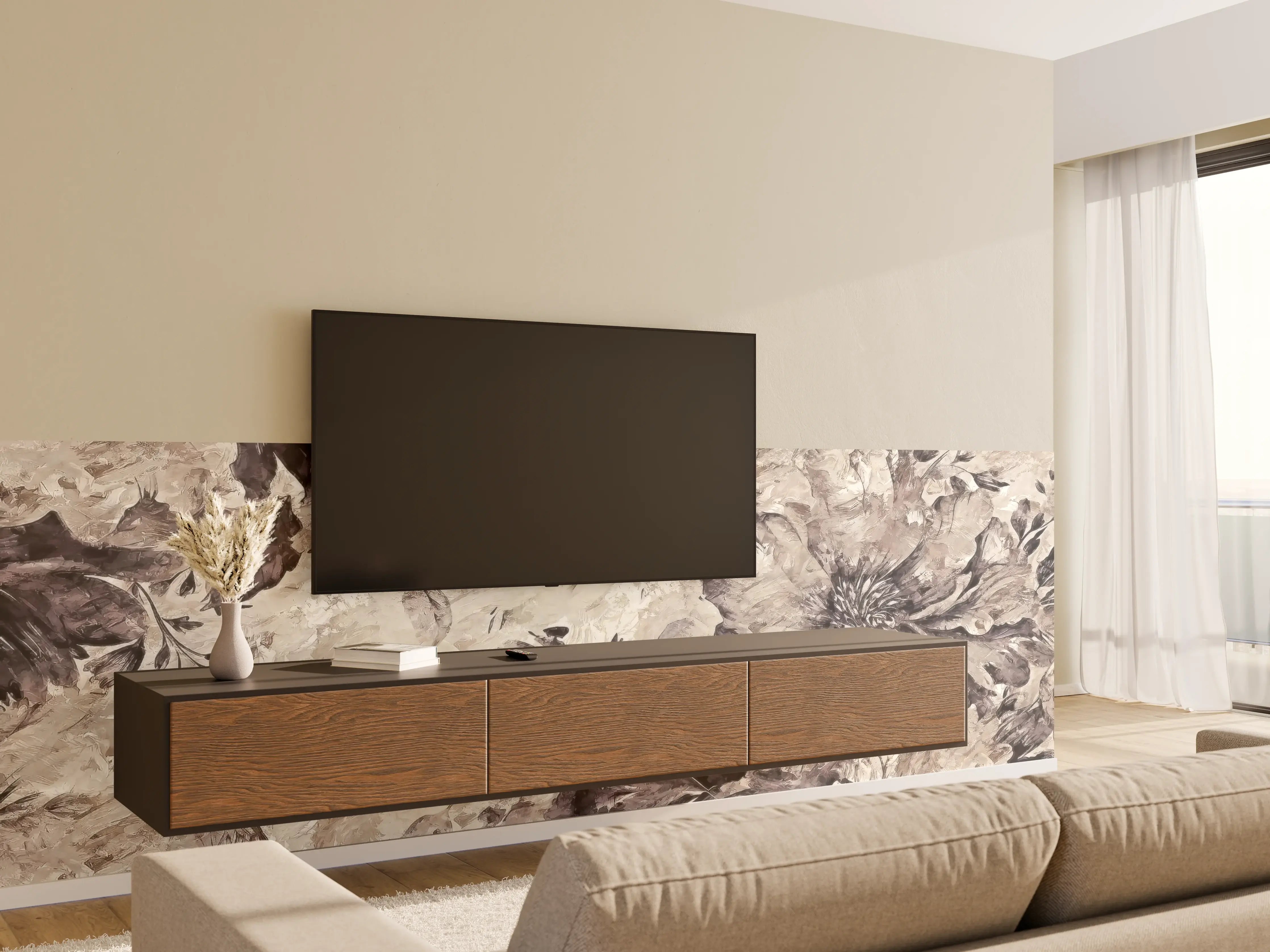 Wandverkleidung Wohnzimmer - Gemälde - Büsche
