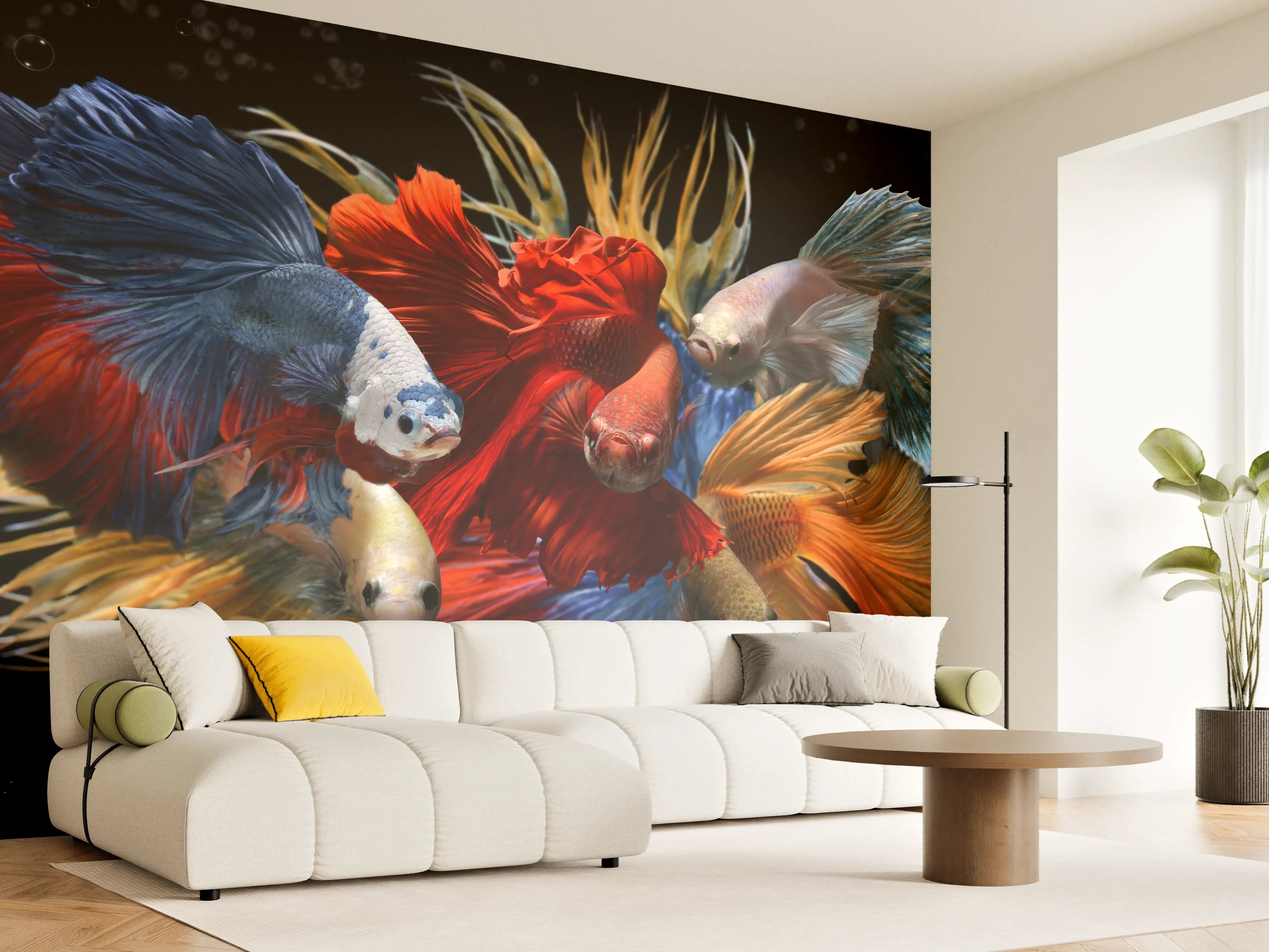 Wandverkleidung Wohnzimmer - Gemischte bunte Fantasie betta