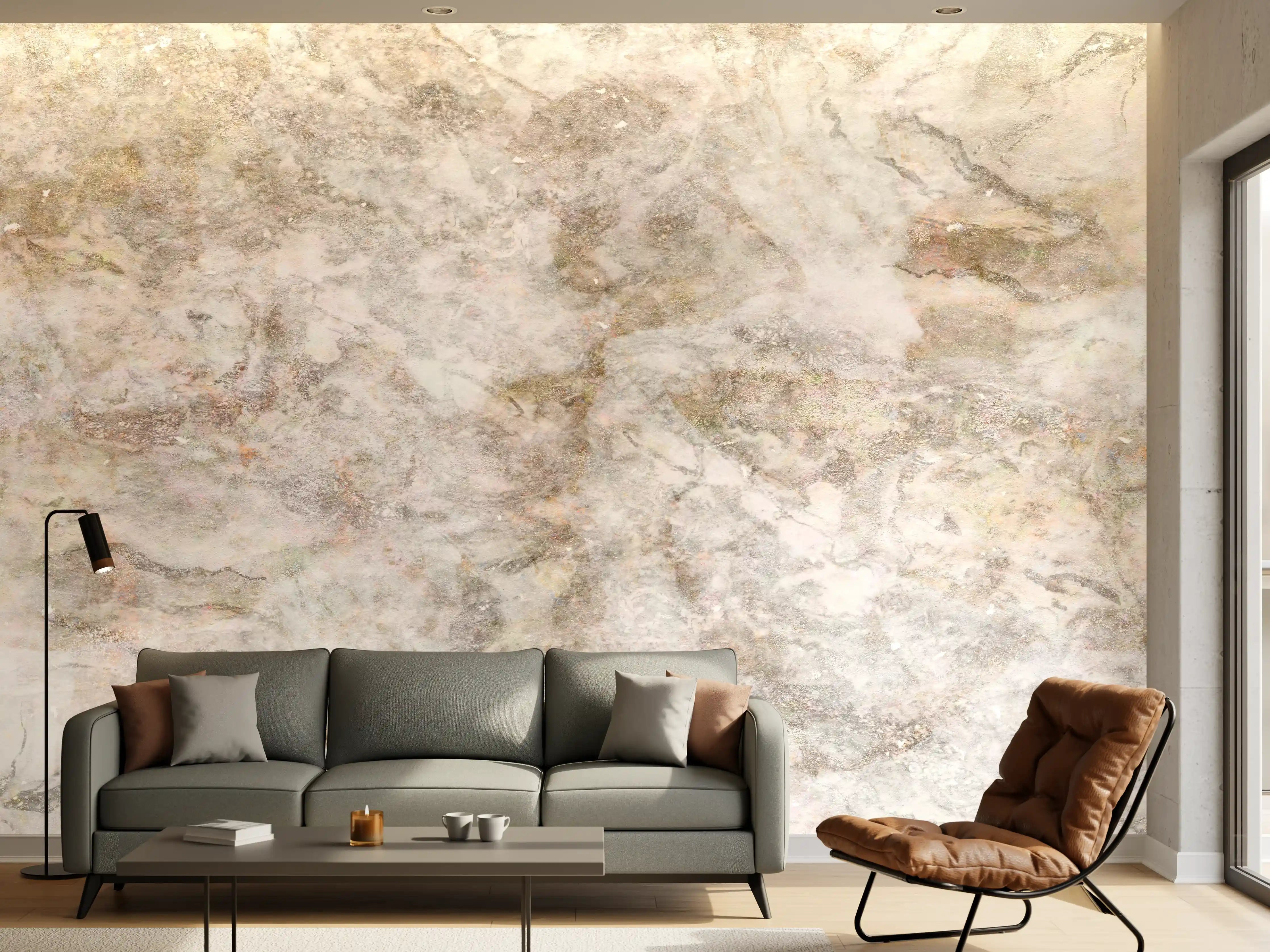 Wandverkleidung Wohnzimmer - Glänzende abstrakte Marmortextur