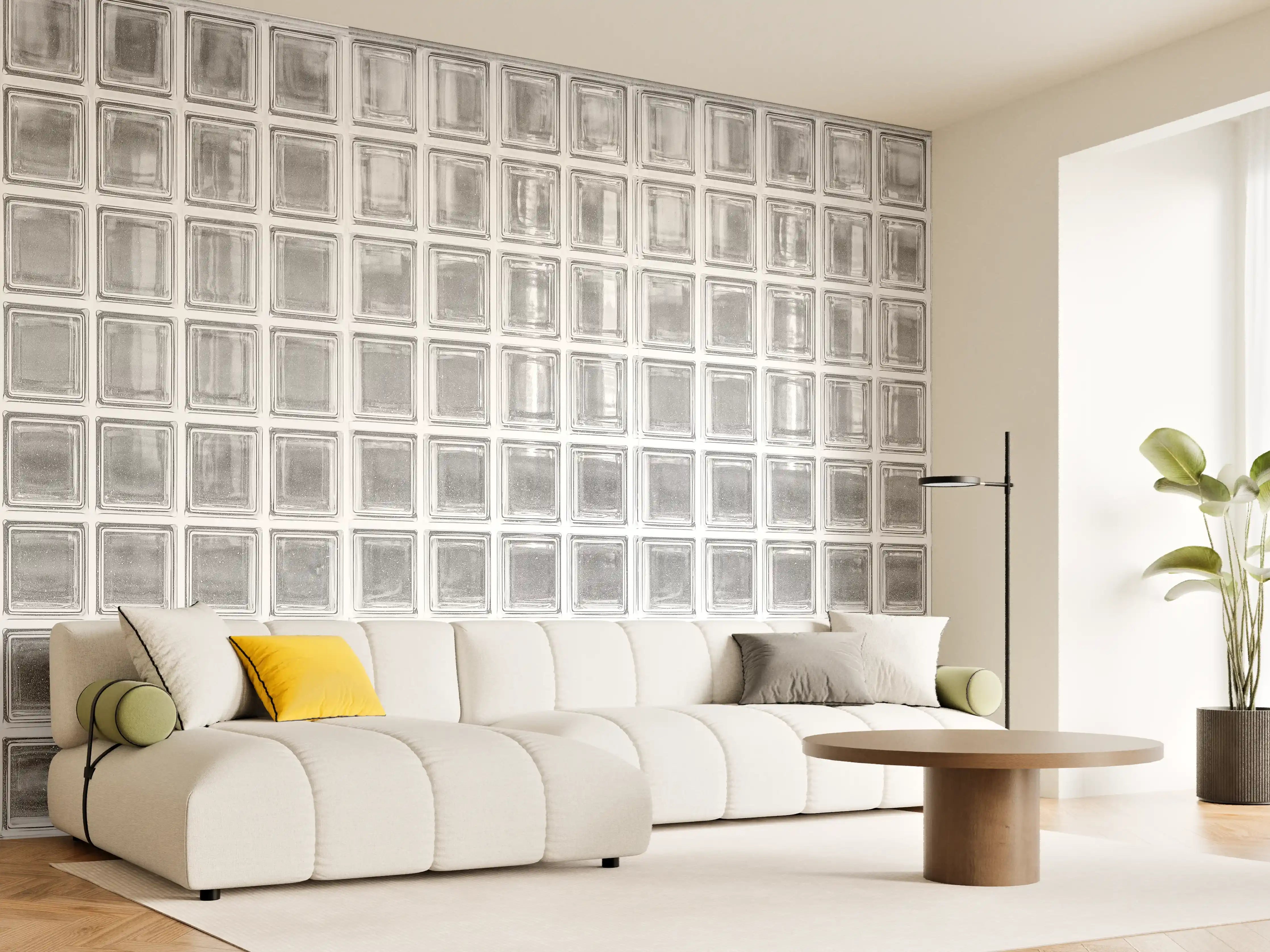 Wandverkleidung Wohnzimmer - Glaswand