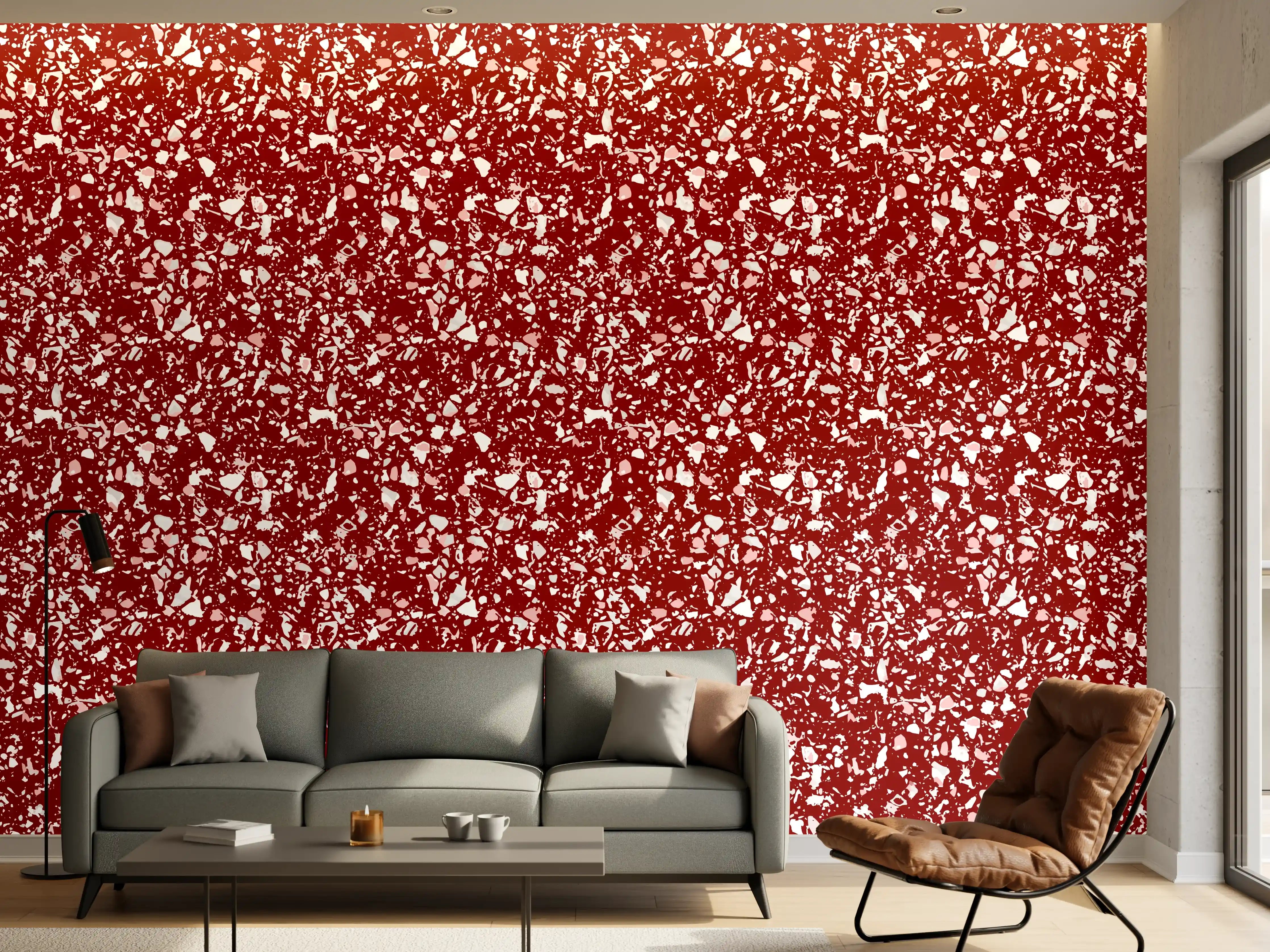 Wandverkleidung Wohnzimmer - Glitzernde rote Oberfläche