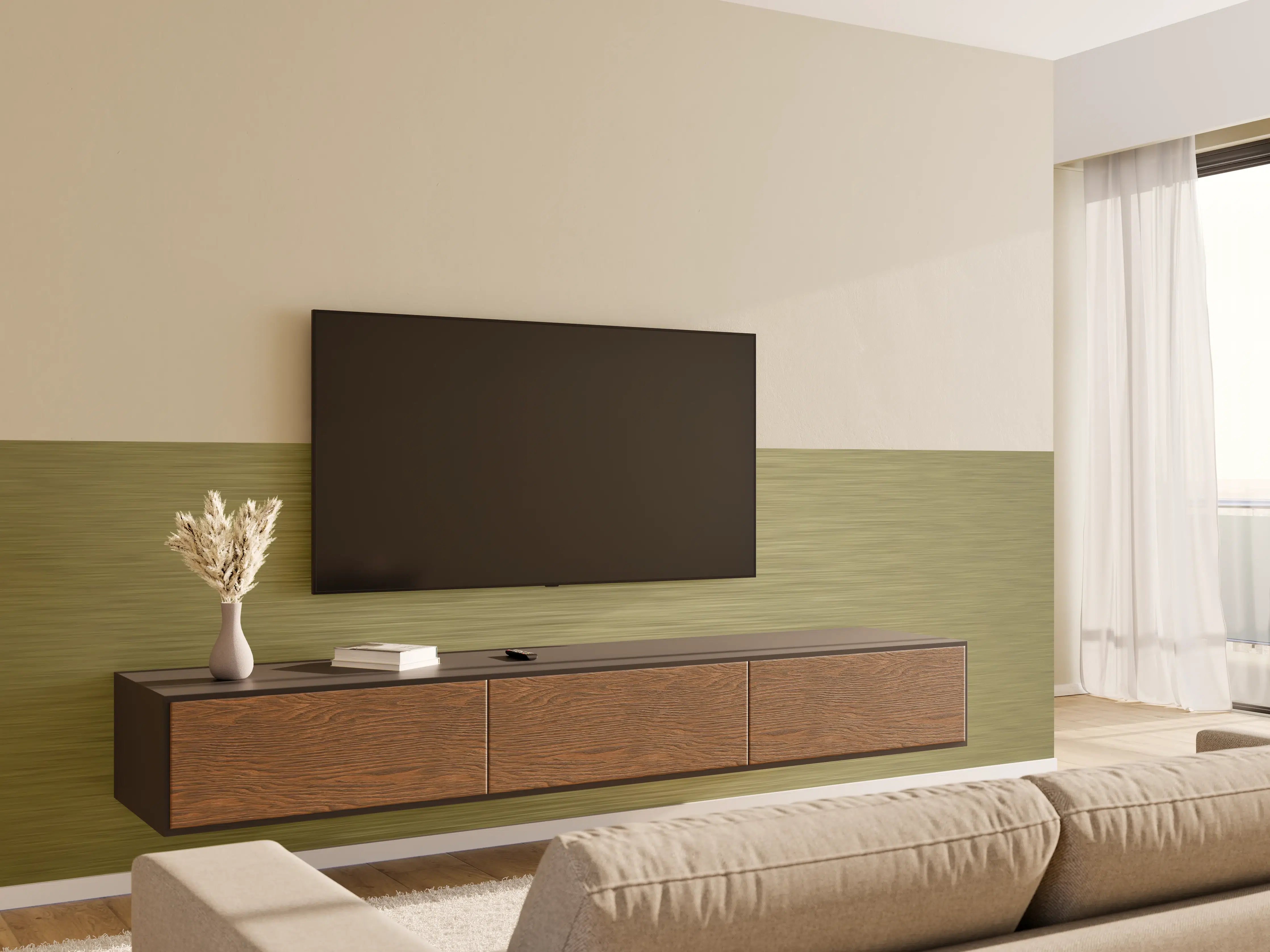 Wandverkleidung Wohnzimmer - Gold - ALU Prime - Metall Gebürstet