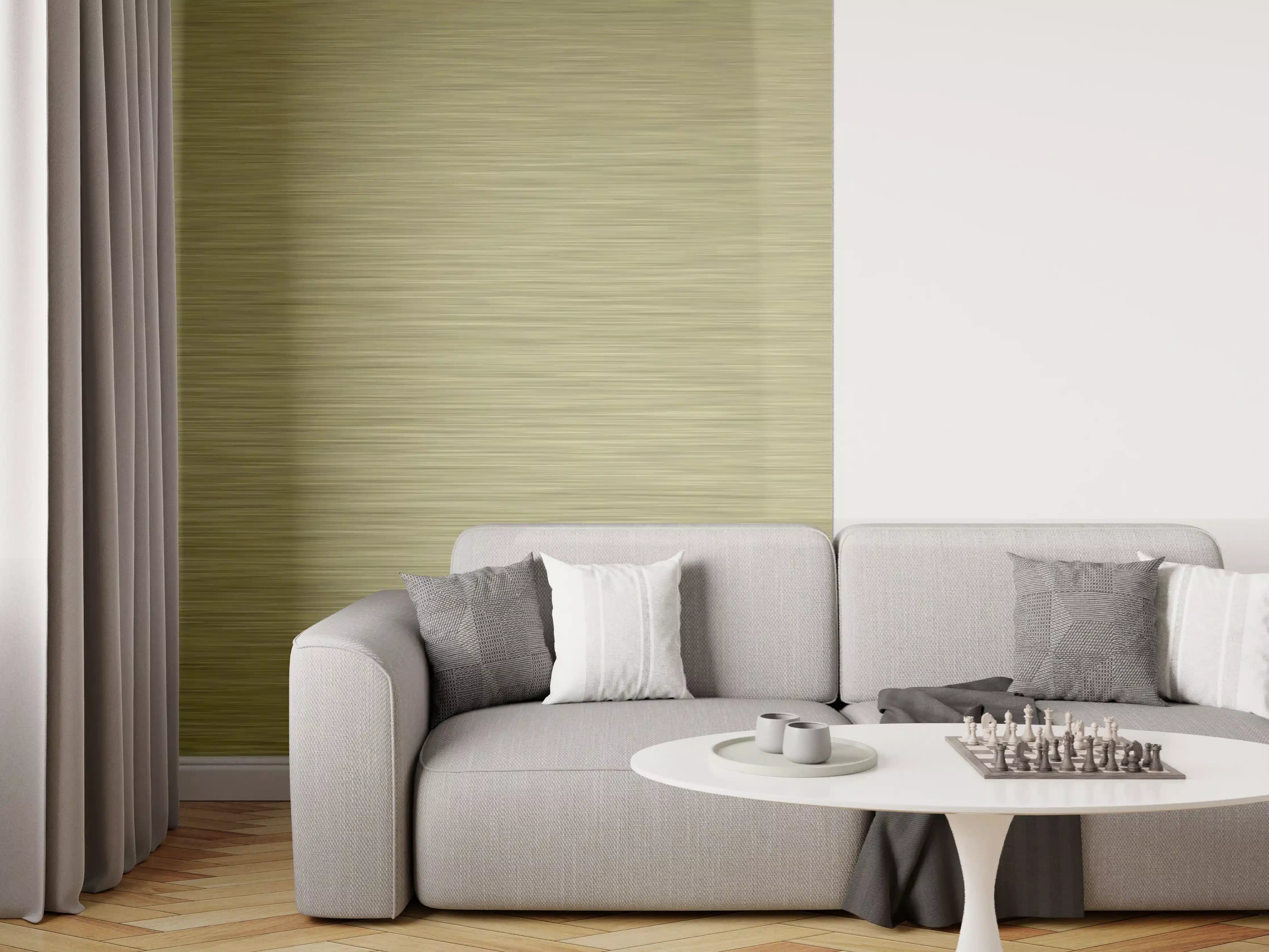 Wandverkleidung Wohnzimmer - Gold - ALU Prime - Metall Gebürstet