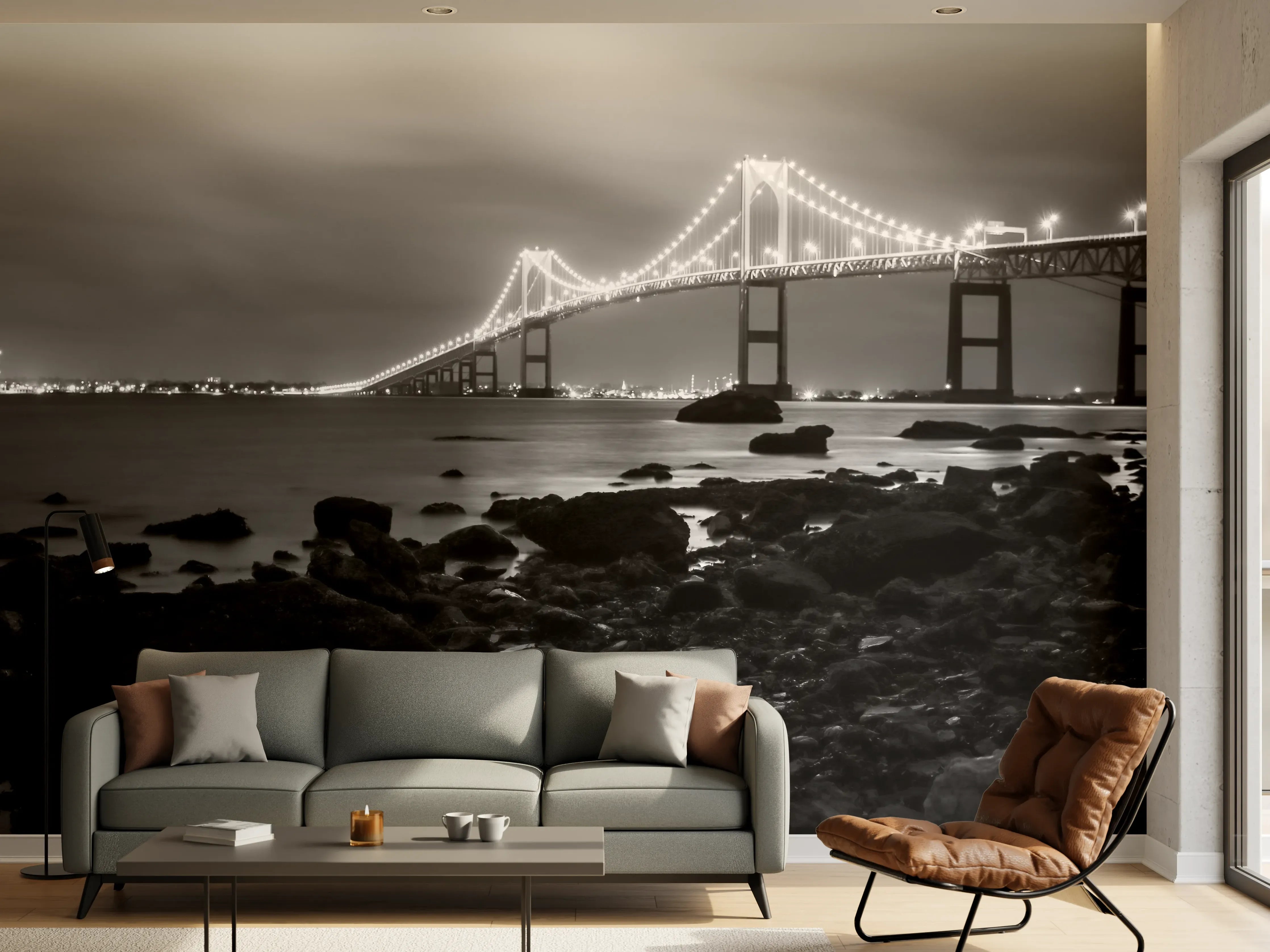 Wandverkleidung Wohnzimmer - Golden Gate Brücke - San Francisco