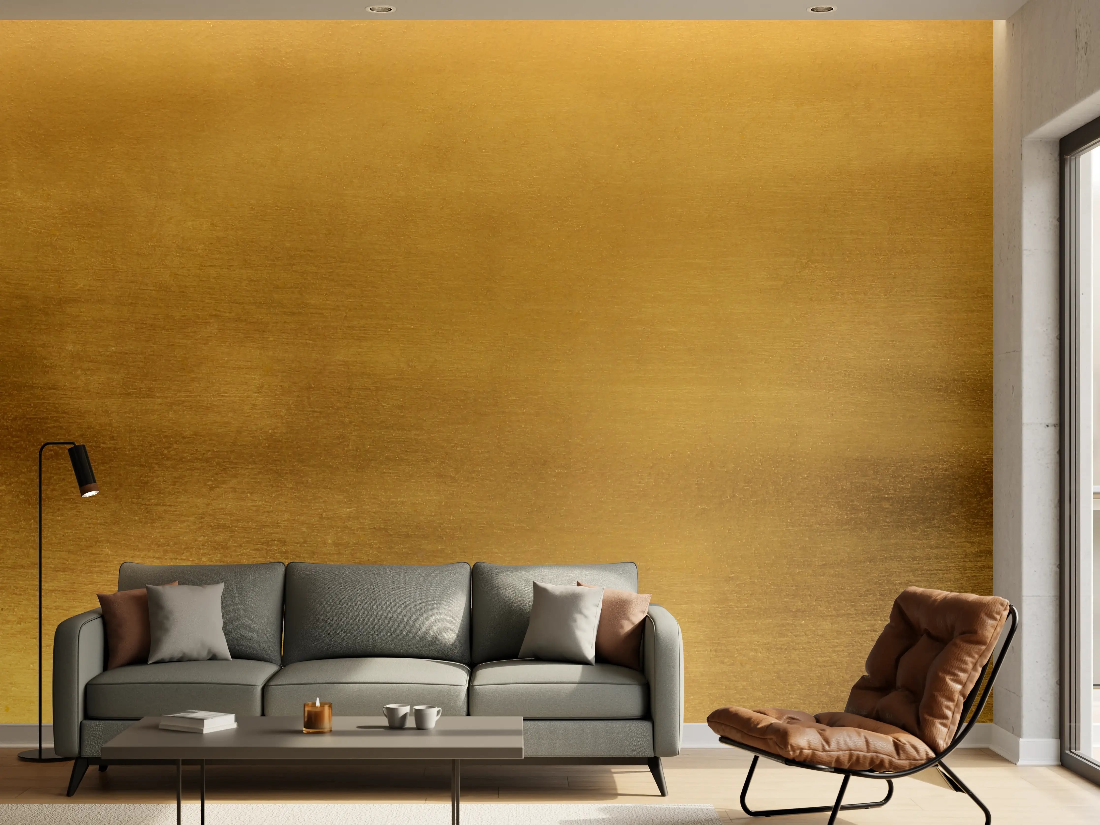Wandverkleidung Wohnzimmer - Goldene Oberfläche - Eleganter Look