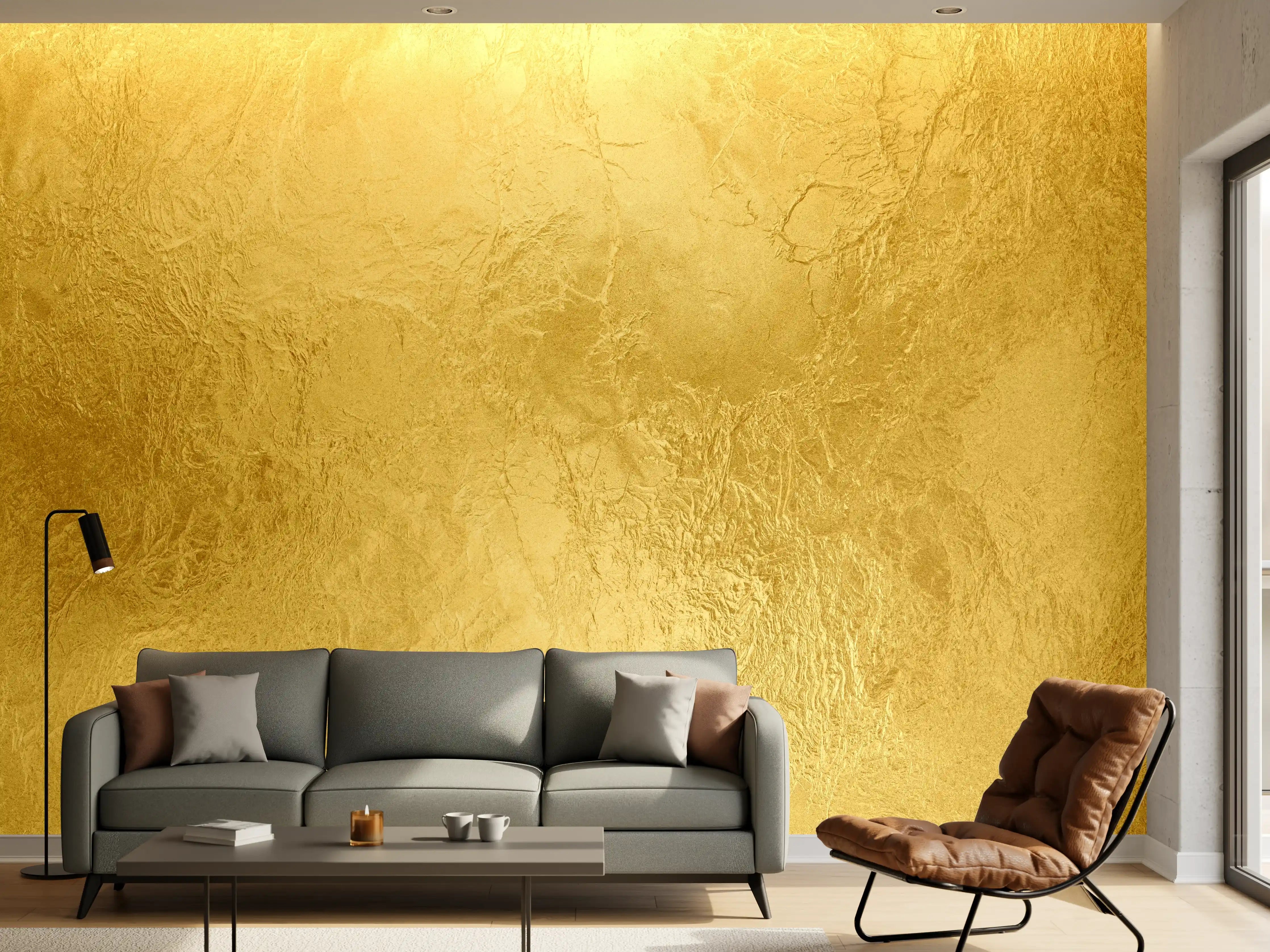 Wandverkleidung Wohnzimmer - Goldene Textur Wanddekoration