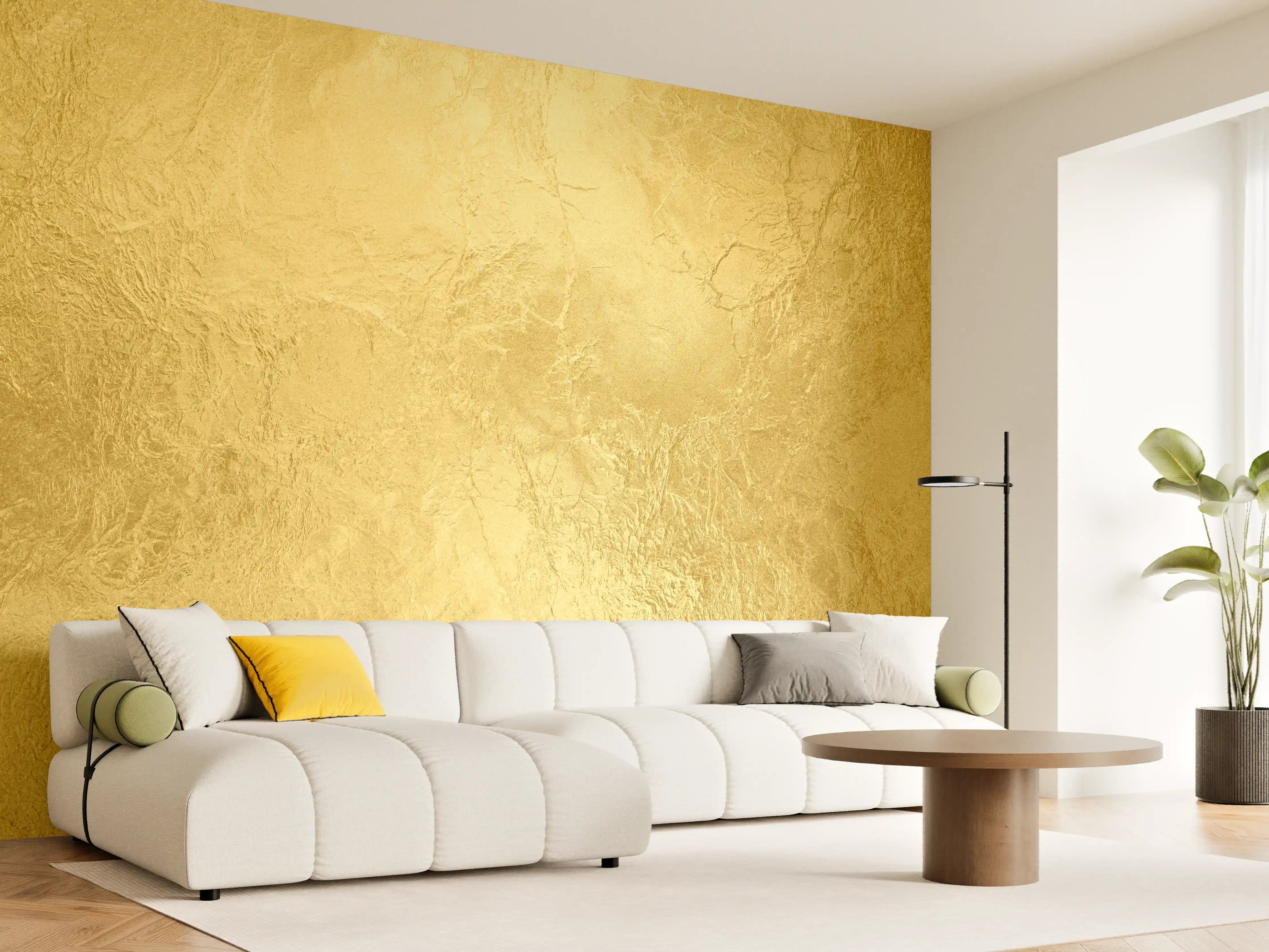 Wandverkleidung Wohnzimmer - Goldene Textur Wanddekoration