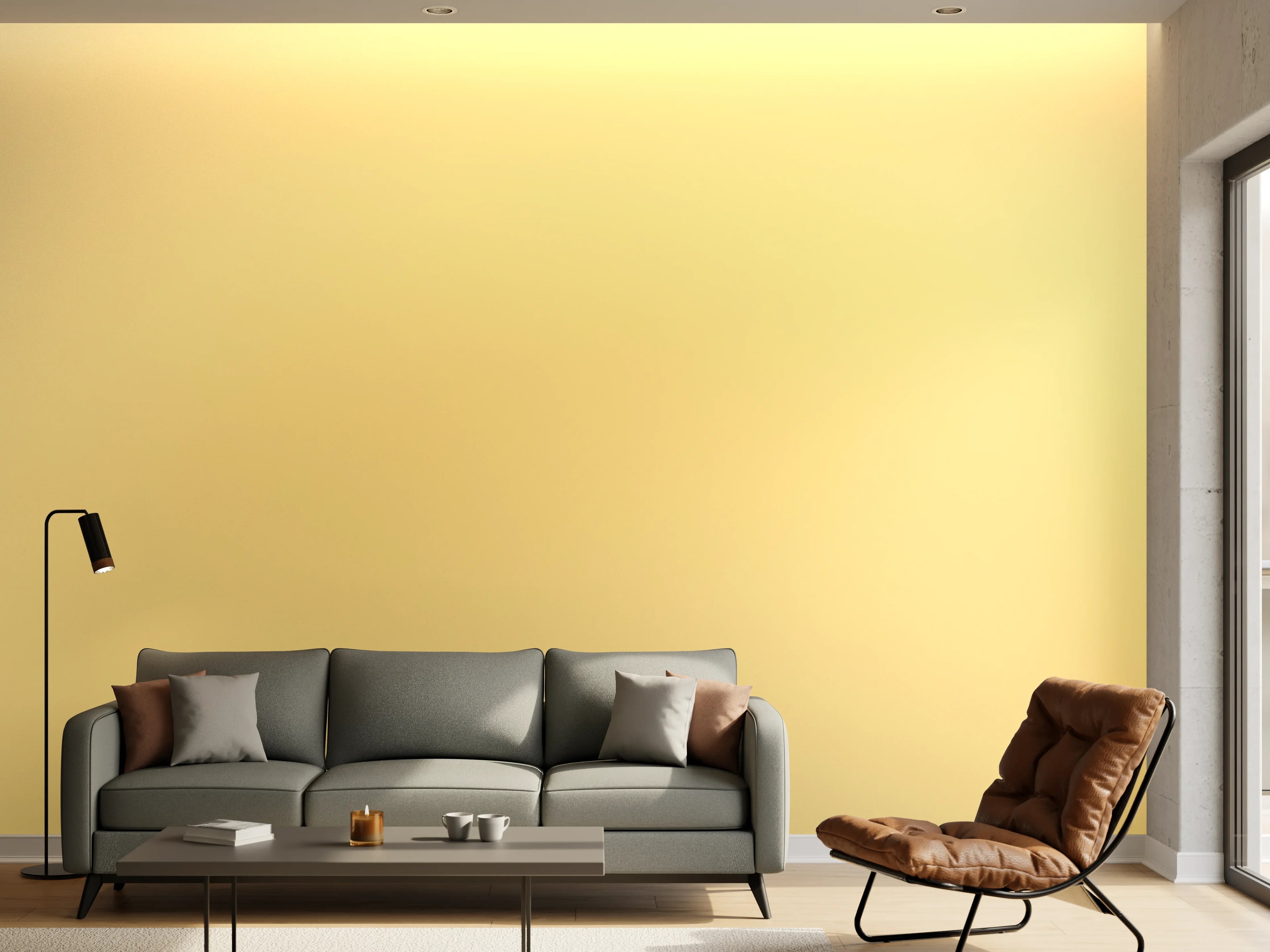 Wandverkleidung Wohnzimmer - Goldenes Licht - Stilvolles Hintergrundbild