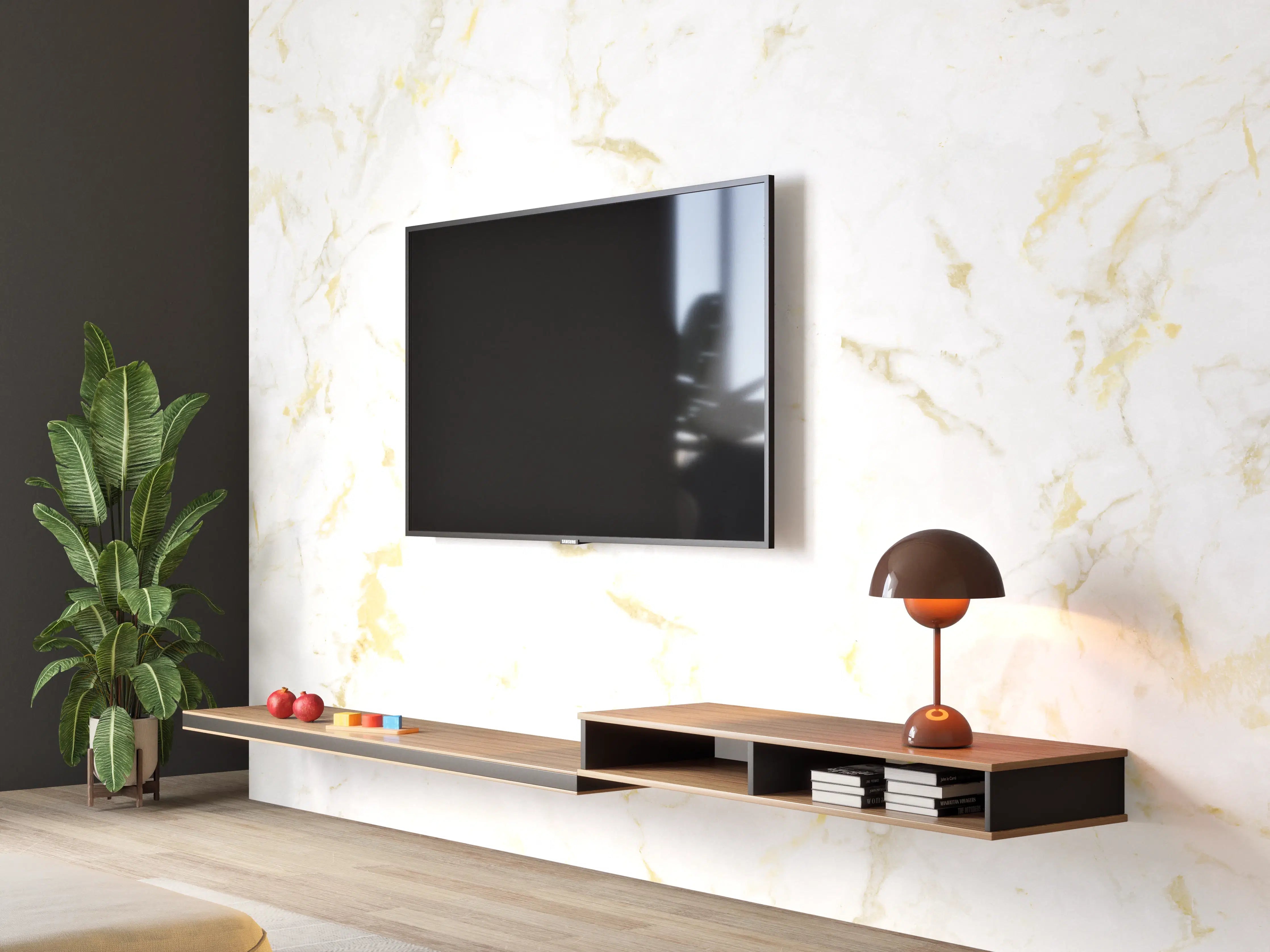 Wandverkleidung Wohnzimmer - Goldmarmor Textur