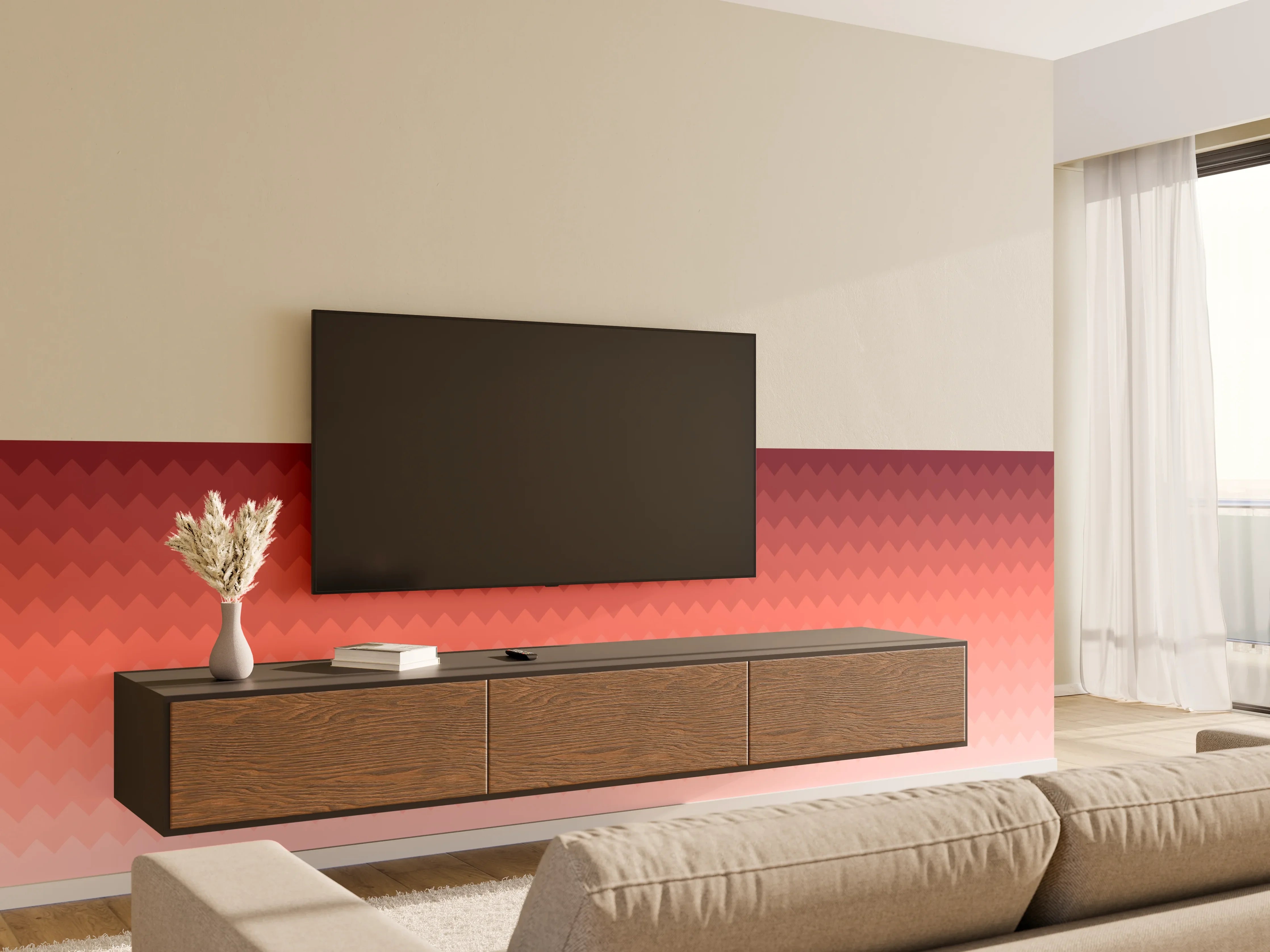 Wandverkleidung Wohnzimmer - Gradient oder Farbverlauf in warmen Tönen