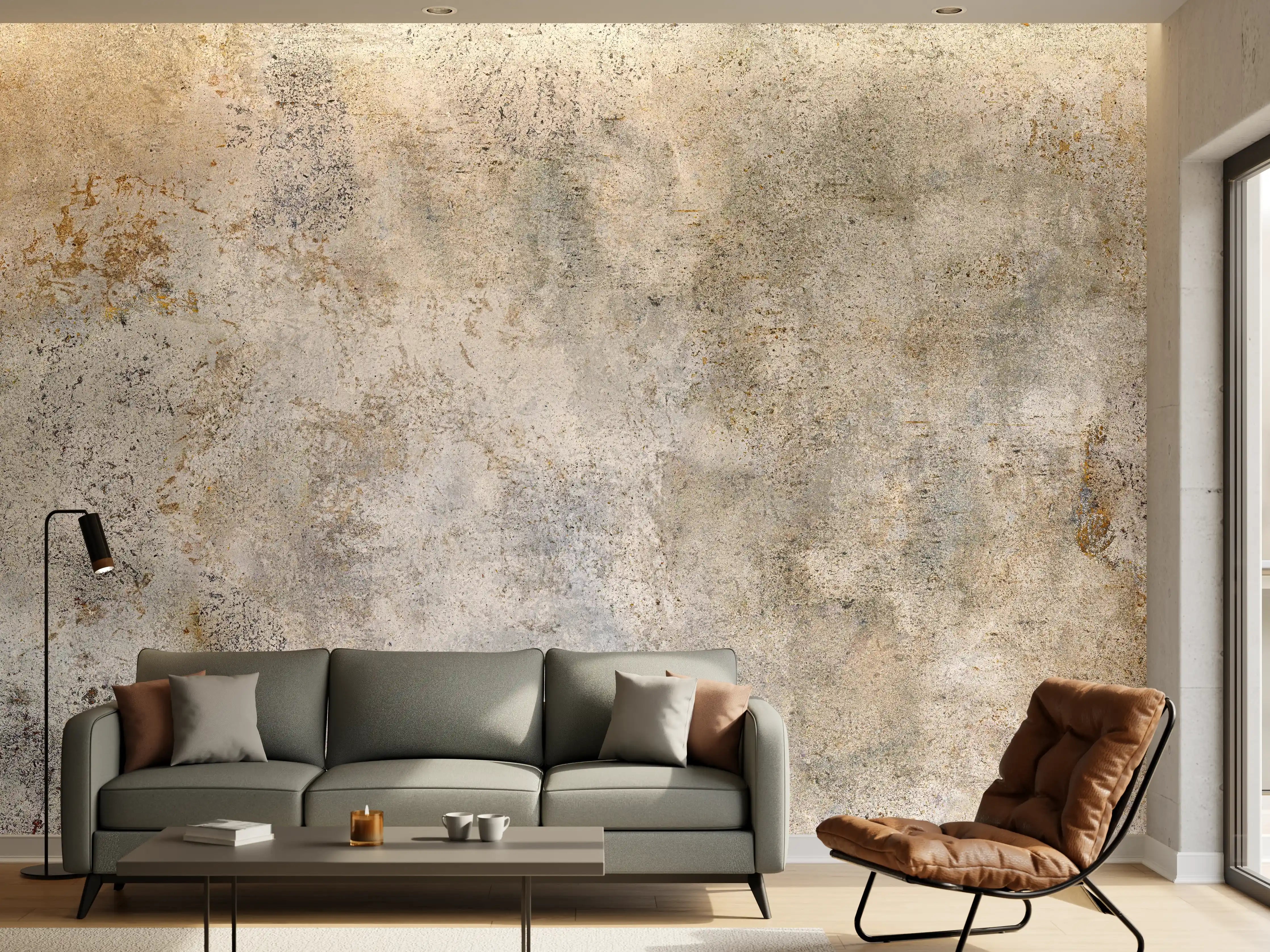 Wandverkleidung Wohnzimmer - Gräuliche Zement Textur