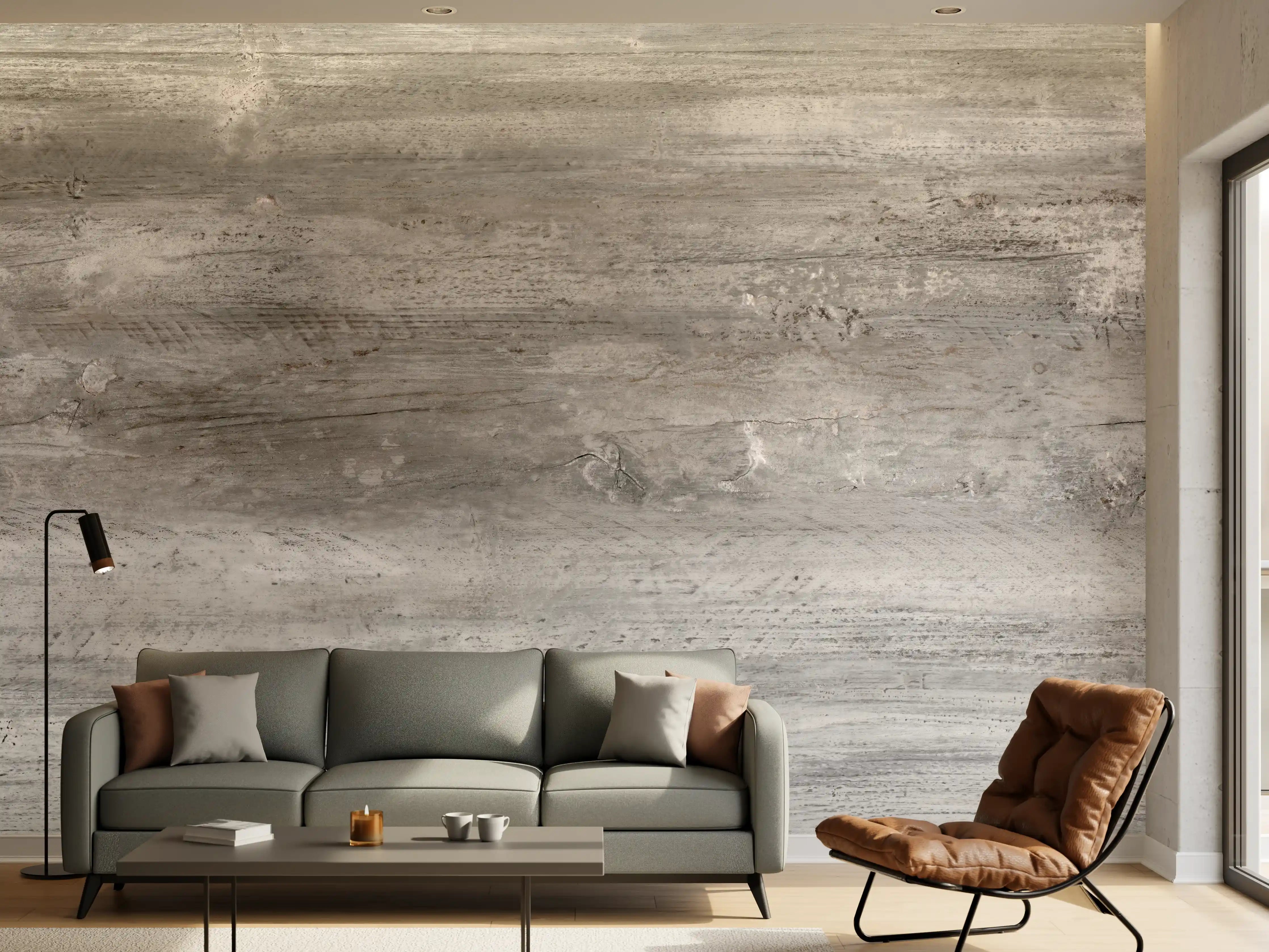 Wandverkleidung Wohnzimmer - Gräuliche alte Holztextur