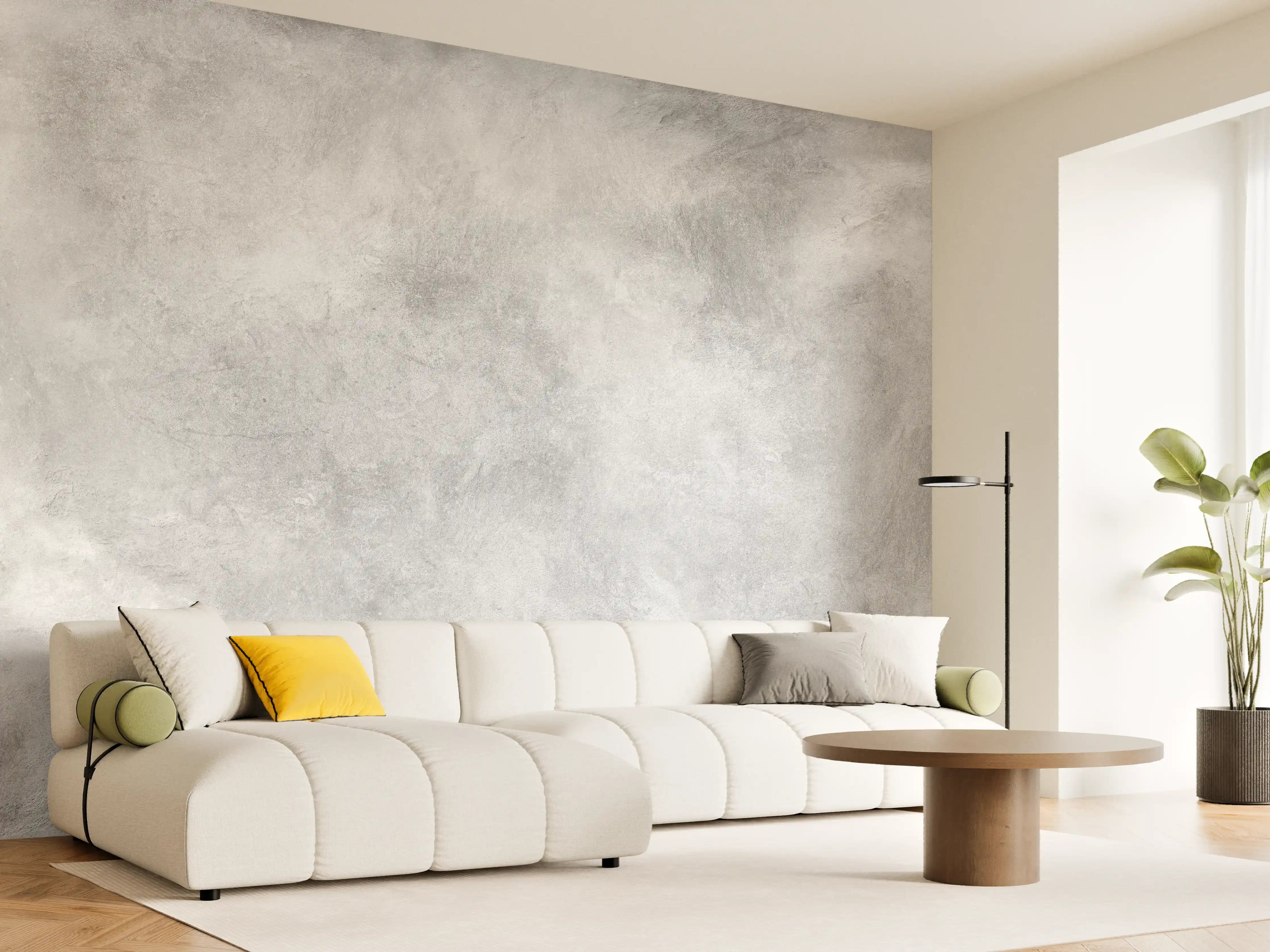 Wandverkleidung Wohnzimmer - Gräuliches Marmor Design