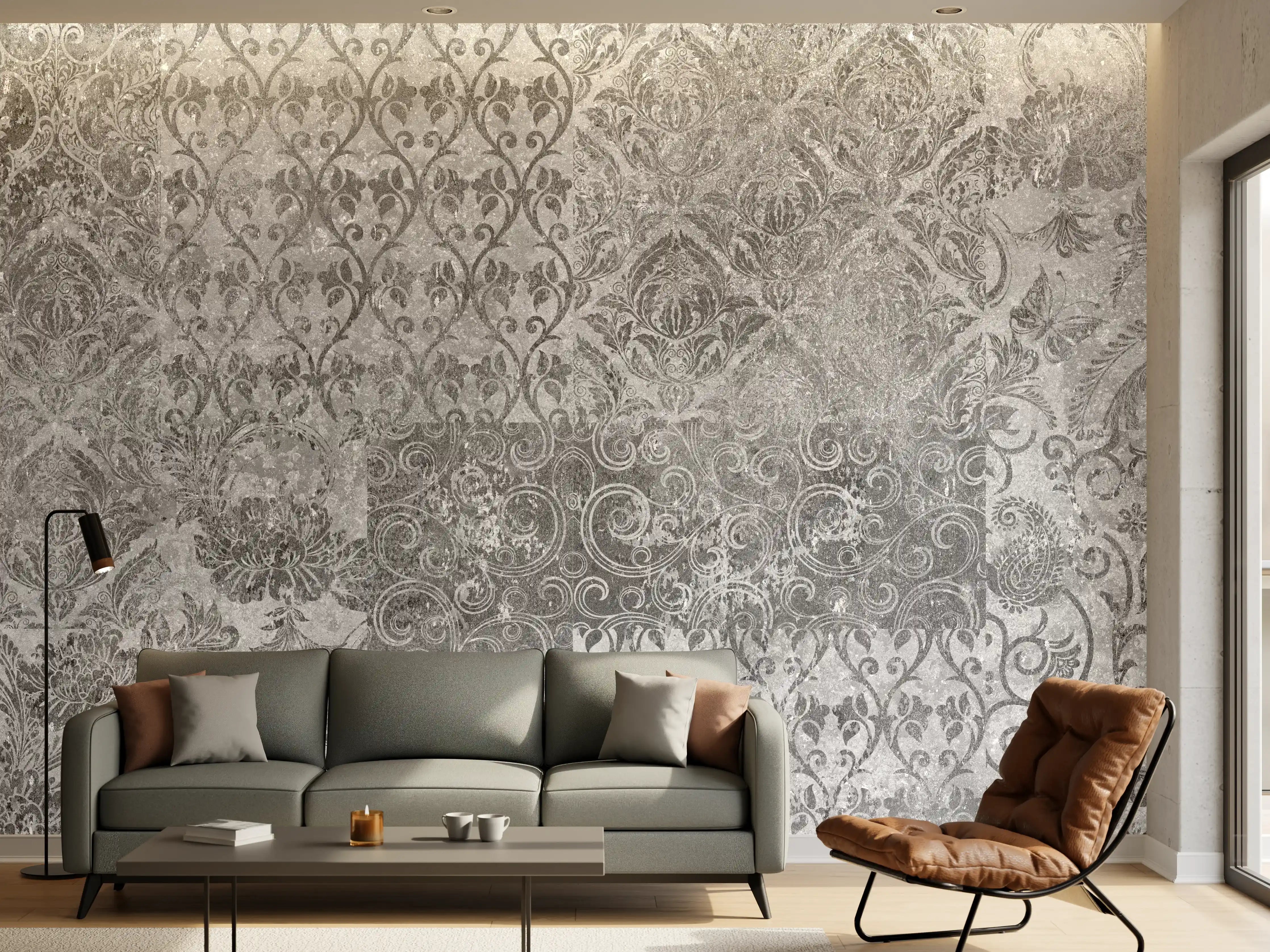 Wandverkleidung Wohnzimmer - Gräuliches Mosaik Muster