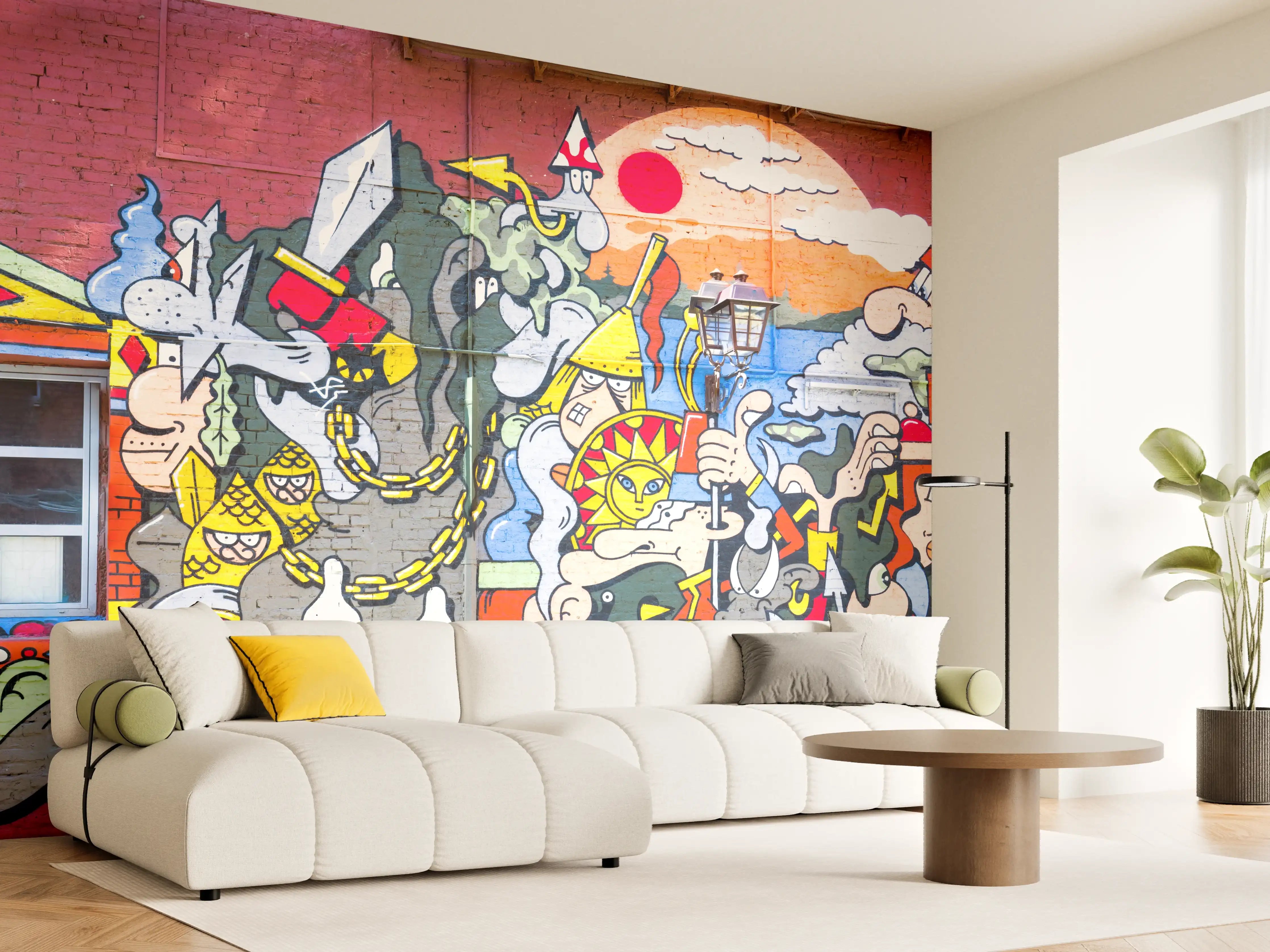 Wandverkleidung Wohnzimmer - Graffiti Wand - Urban Streetstyle