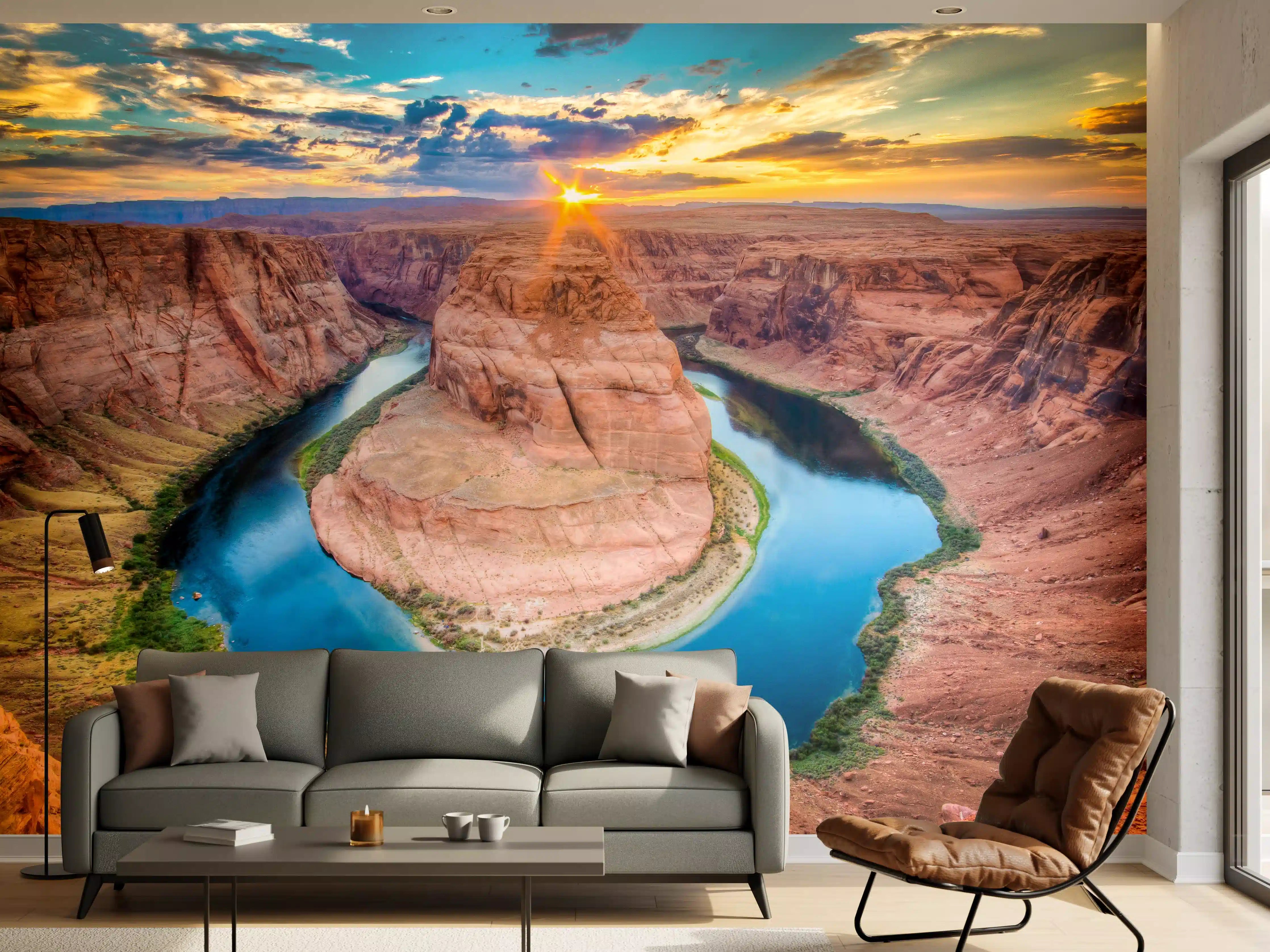 Wandverkleidung Wohnzimmer - Grandiose Aussicht auf den Horseshoe Bend