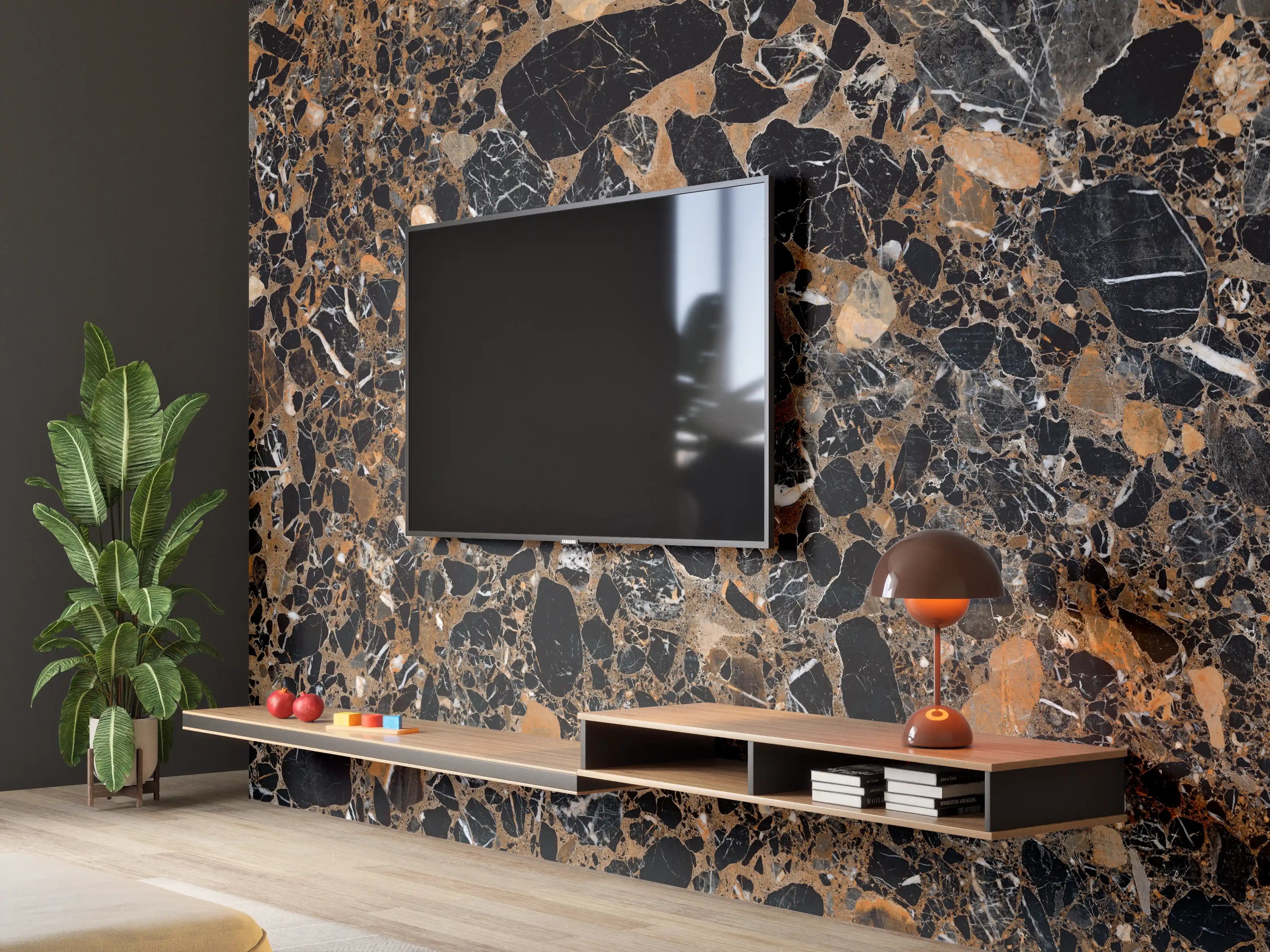 Wandverkleidung Wohnzimmer - Granit luxus Textur