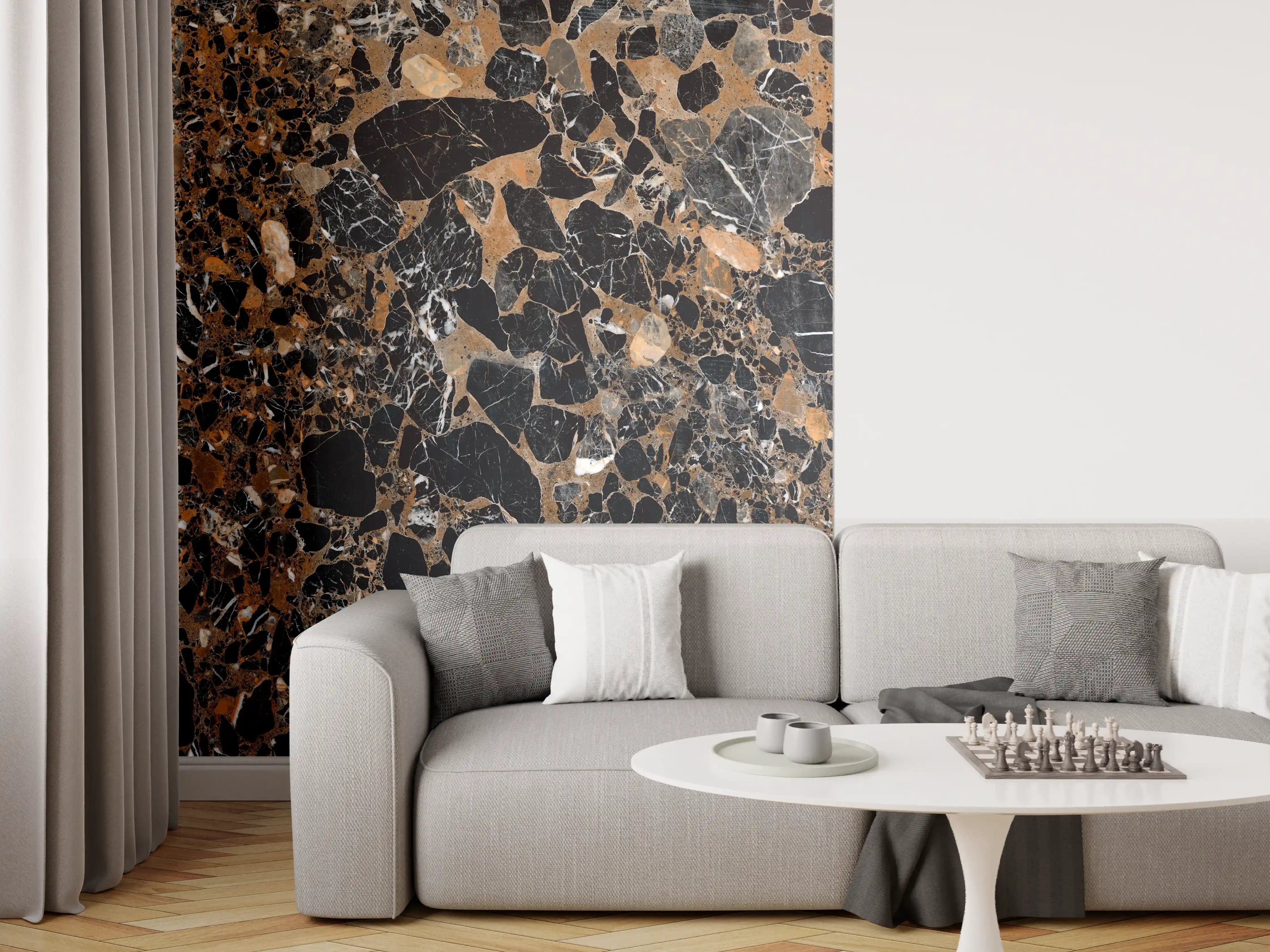 Wandverkleidung Wohnzimmer - Granit luxus Textur