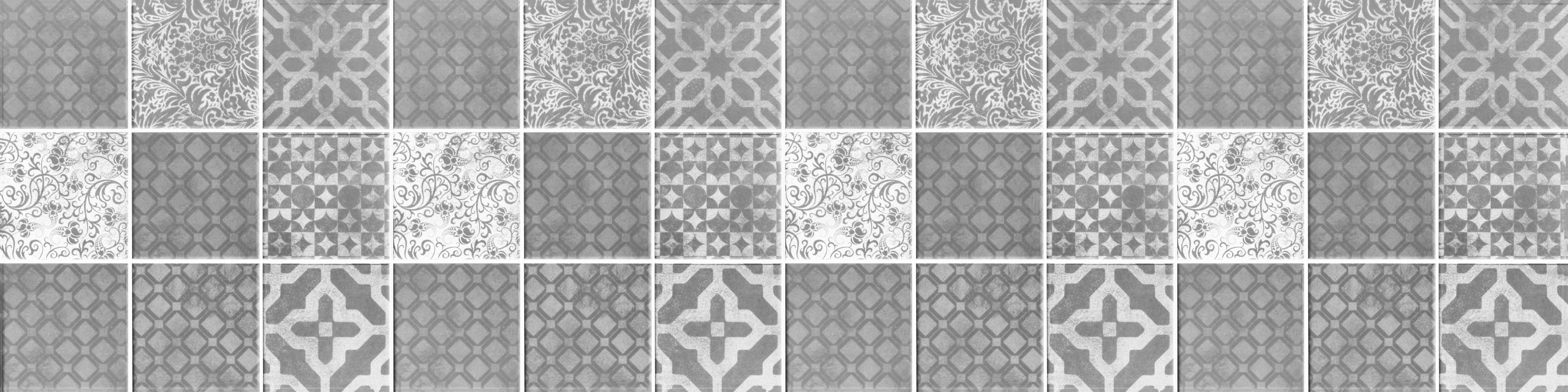 Wandverkleidung Wohnzimmer-Grau weiße Vintage Mosaik Textur