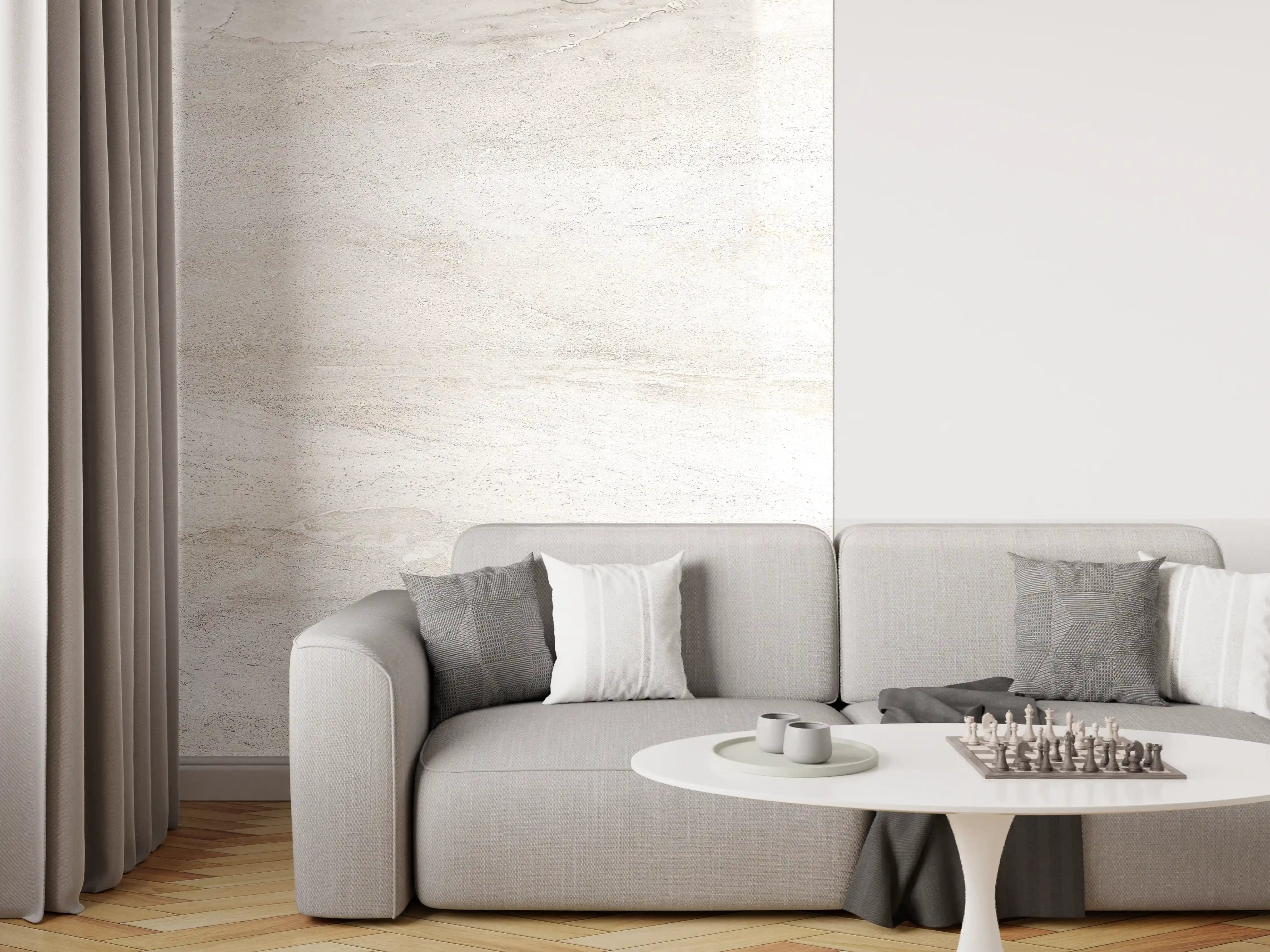Wandverkleidung Wohnzimmer - Graue Beton Struktur