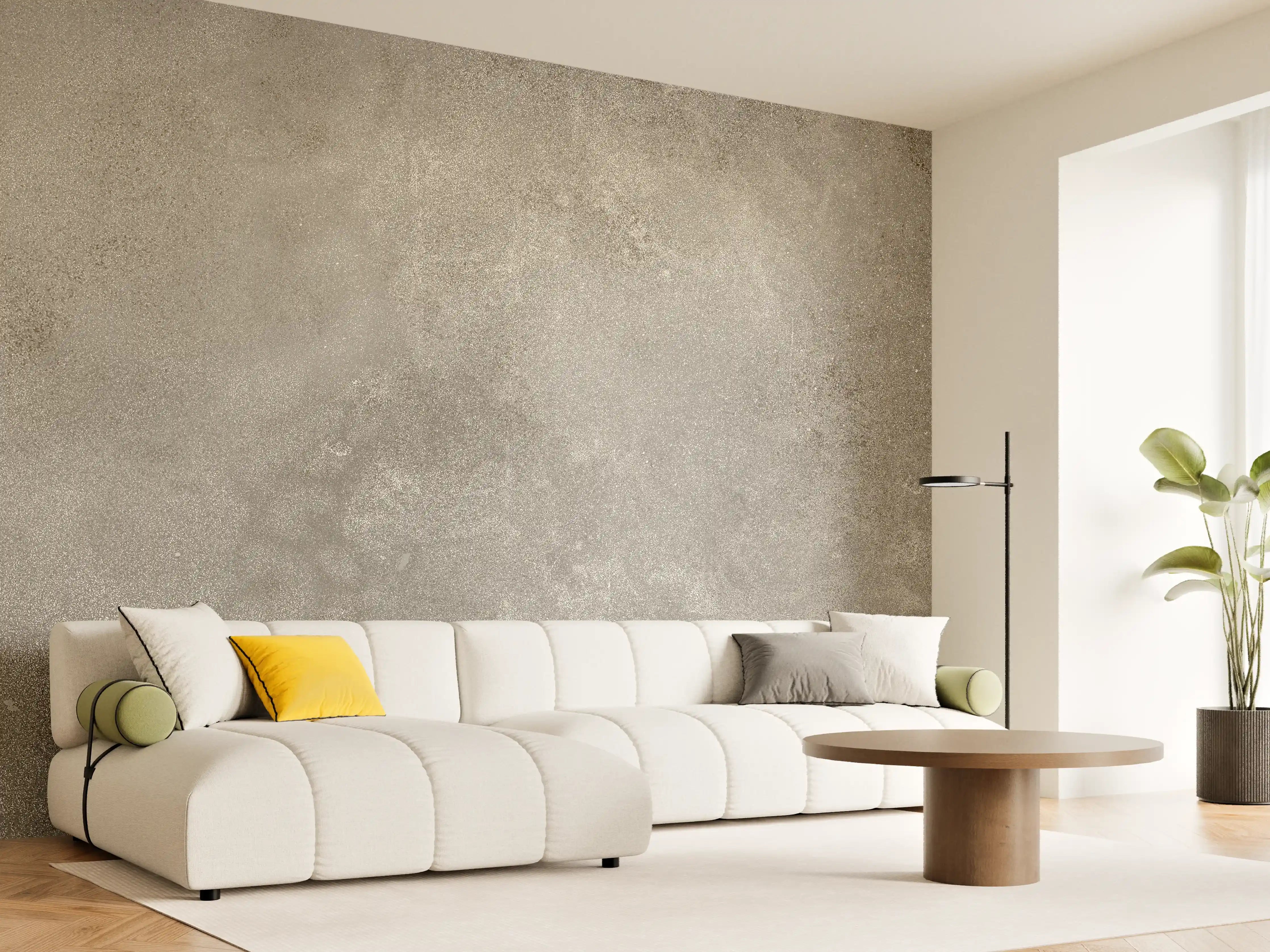 Wandverkleidung Wohnzimmer - Graue alte Kalksteinwand