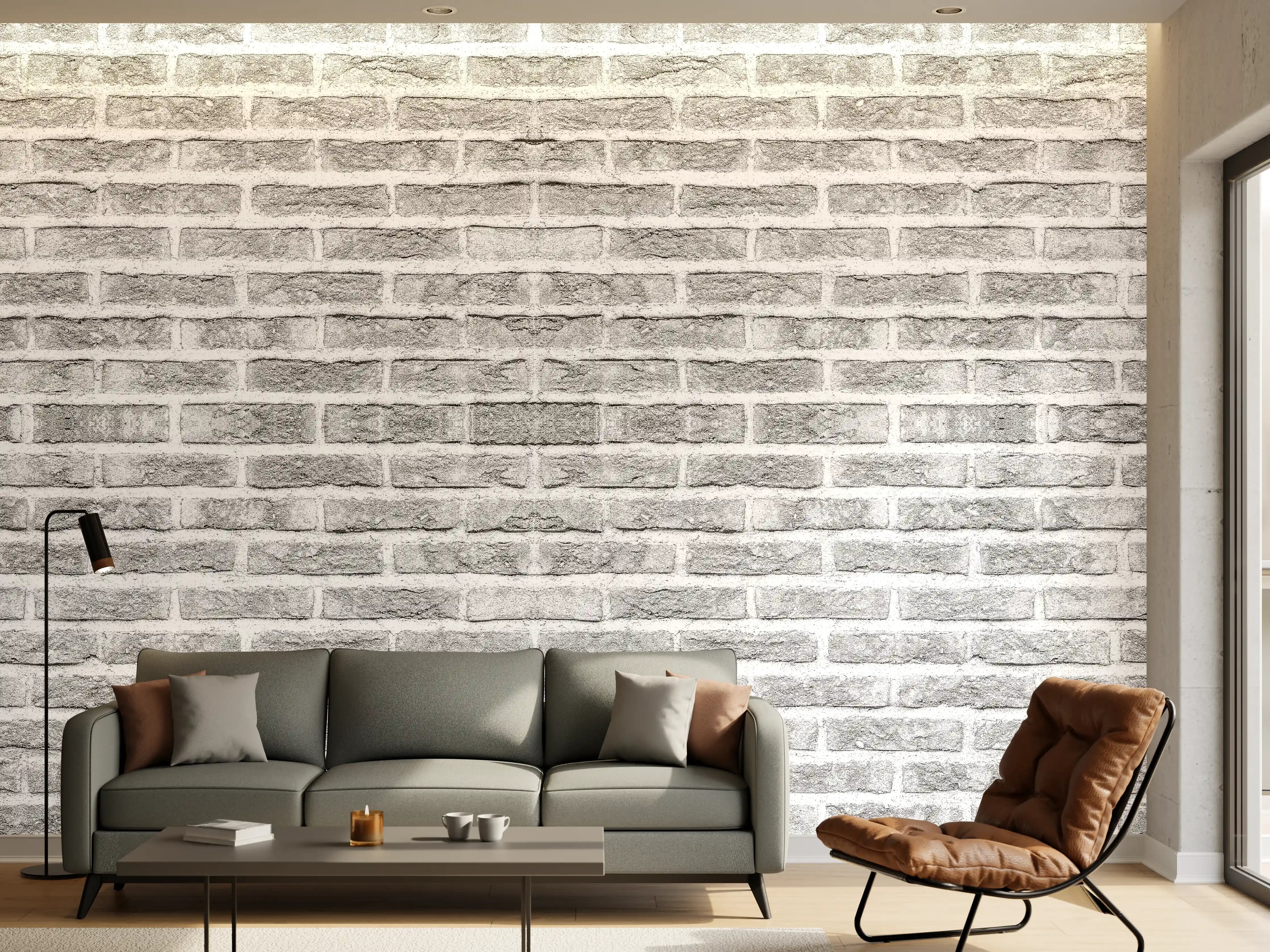 Wandverkleidung Wohnzimmer - Graue alte Ziegelwand