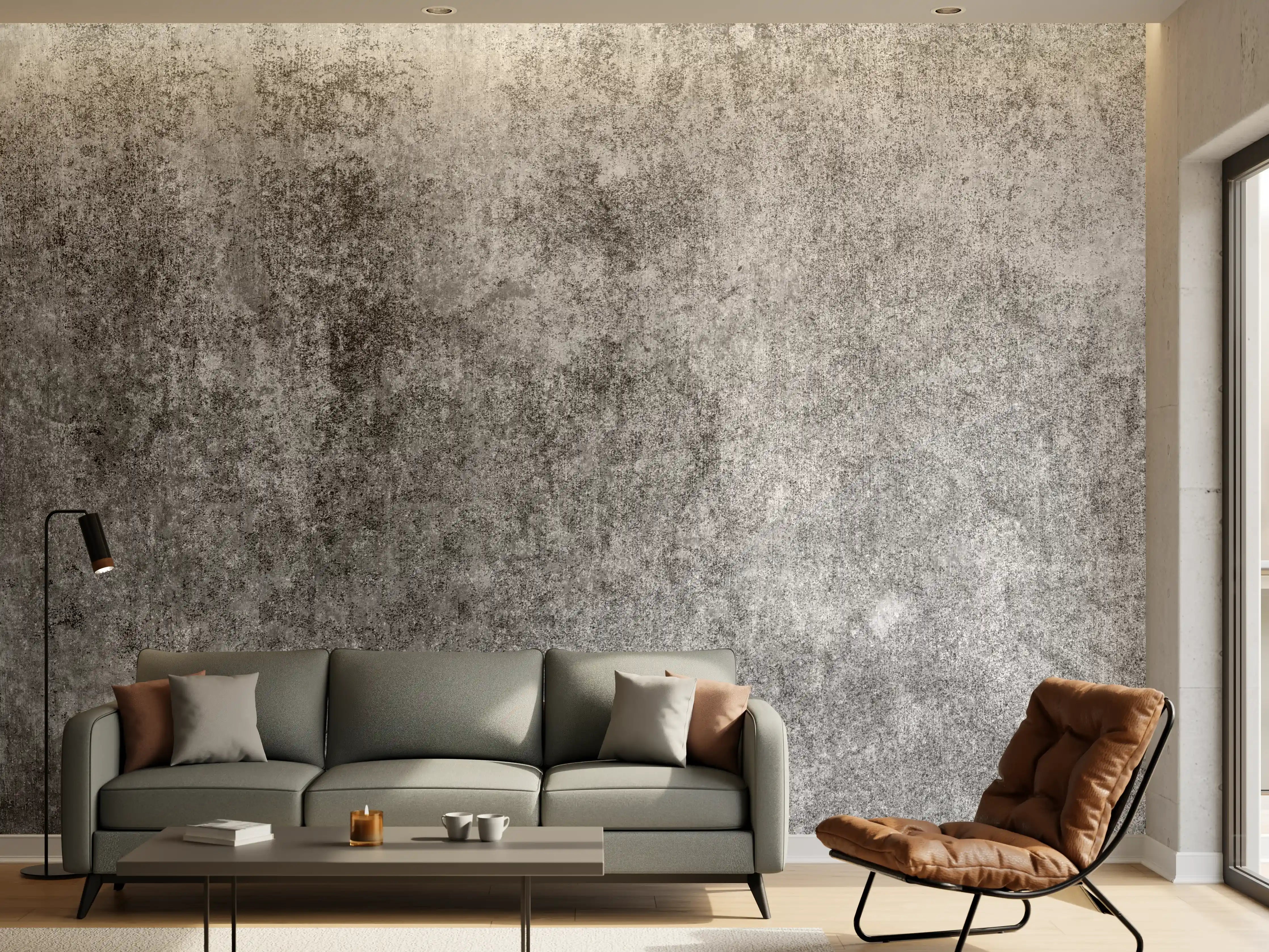 Wandverkleidung Wohnzimmer - Grauer Beton-Look
