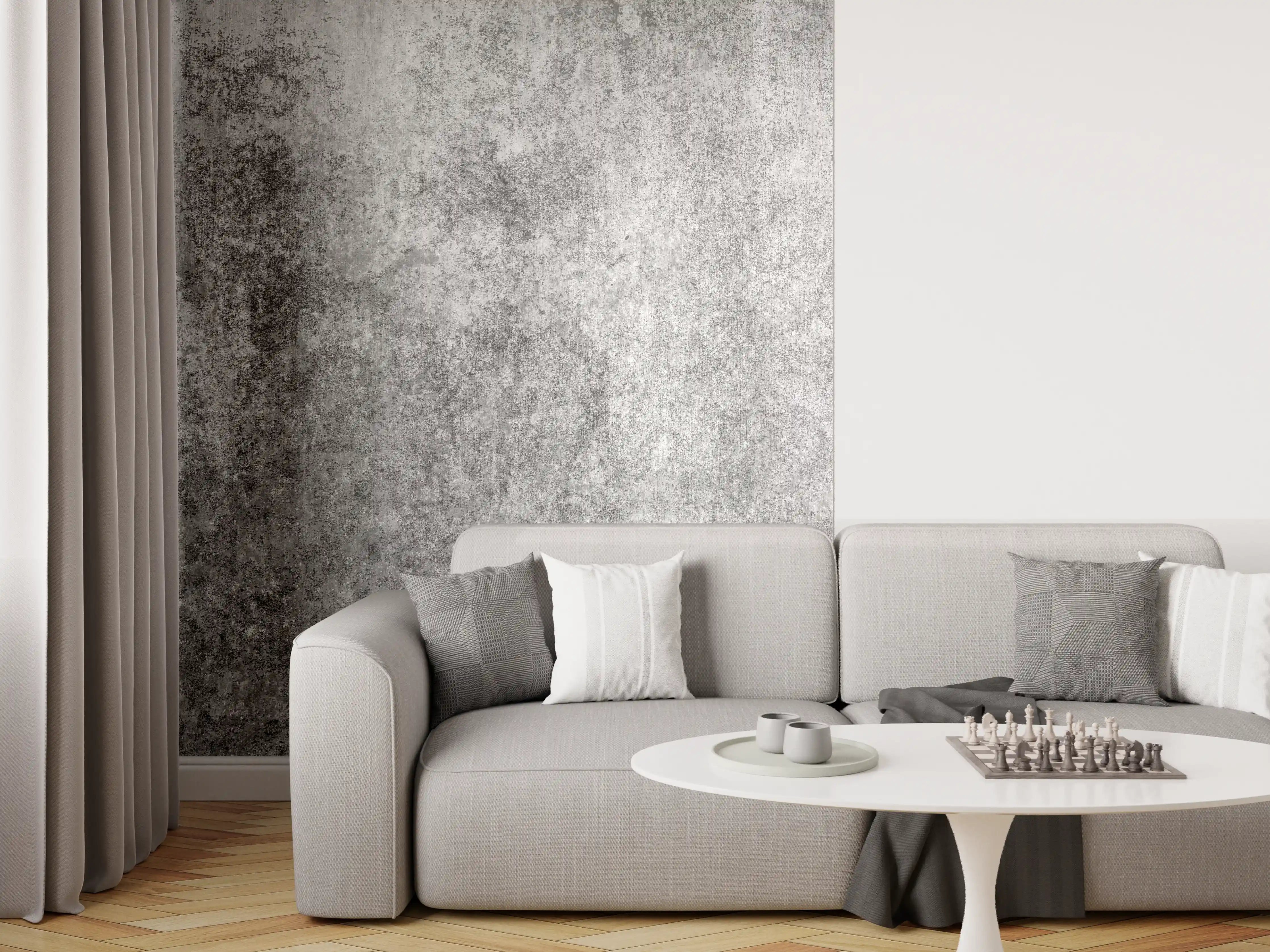 Wandverkleidung Wohnzimmer - Grauer Beton-Look