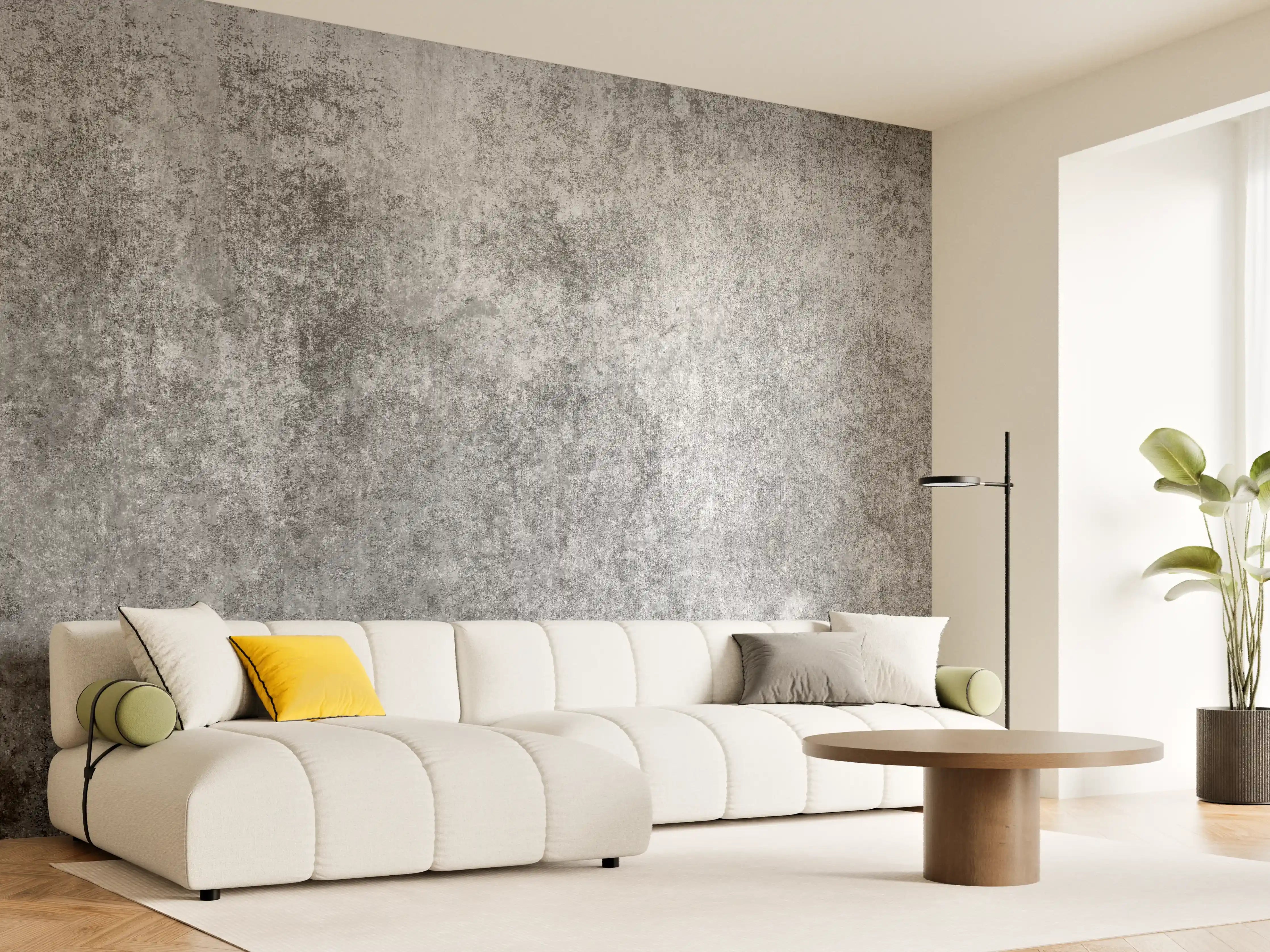 Wandverkleidung Wohnzimmer - Grauer Beton-Look